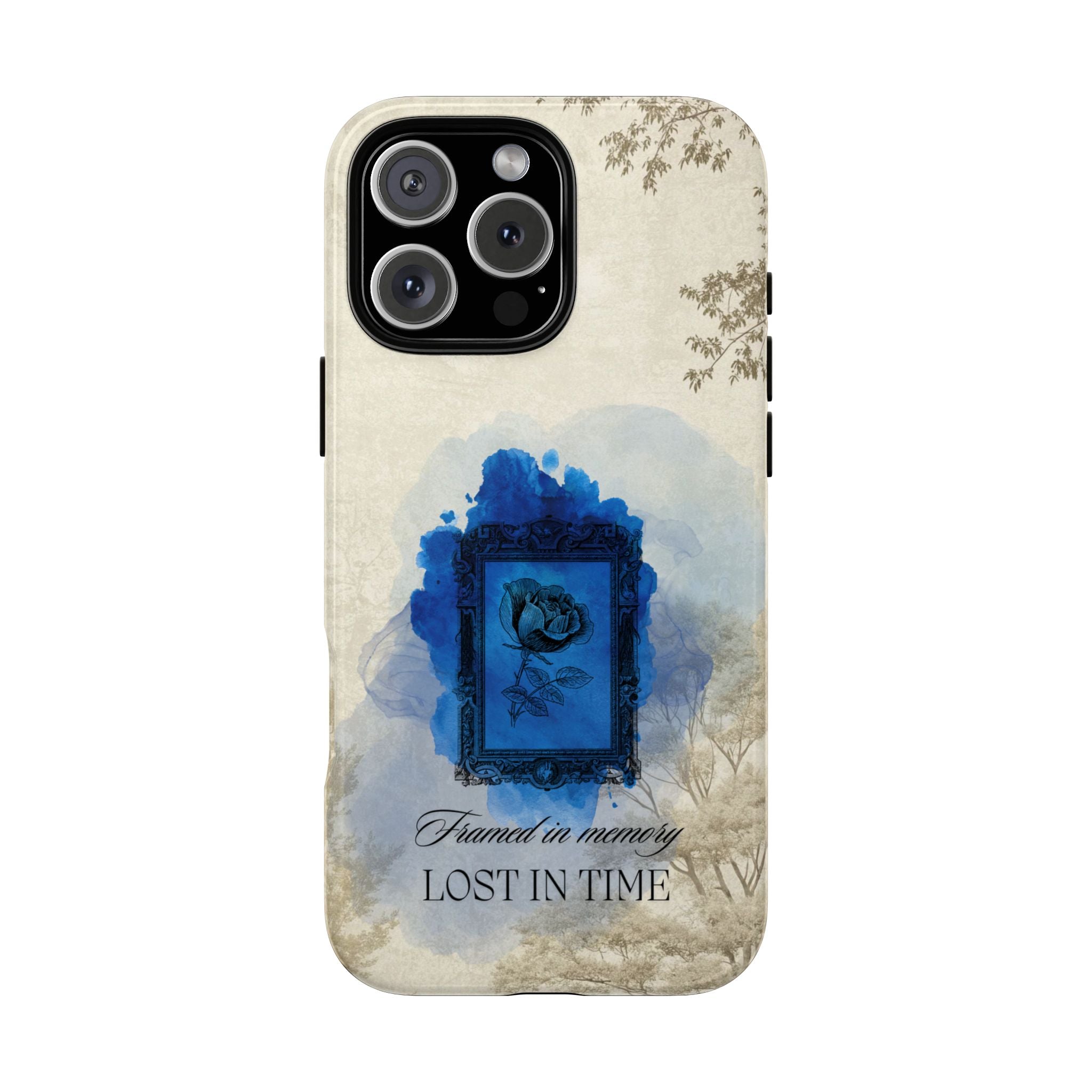 Vintage Blue Rose Phone Case – "Lost in Time" Protective Cover