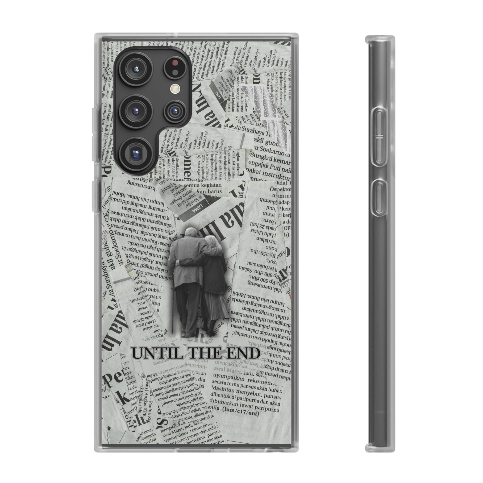 Newspaper Collage 'Until The End' Phone Case - Romantic Vintage iPhone Cover