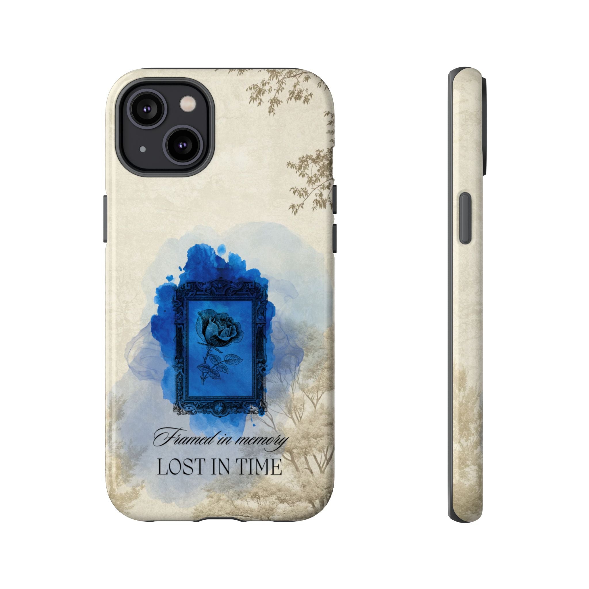Vintage Blue Rose Phone Case – "Lost in Time" Protective Cover