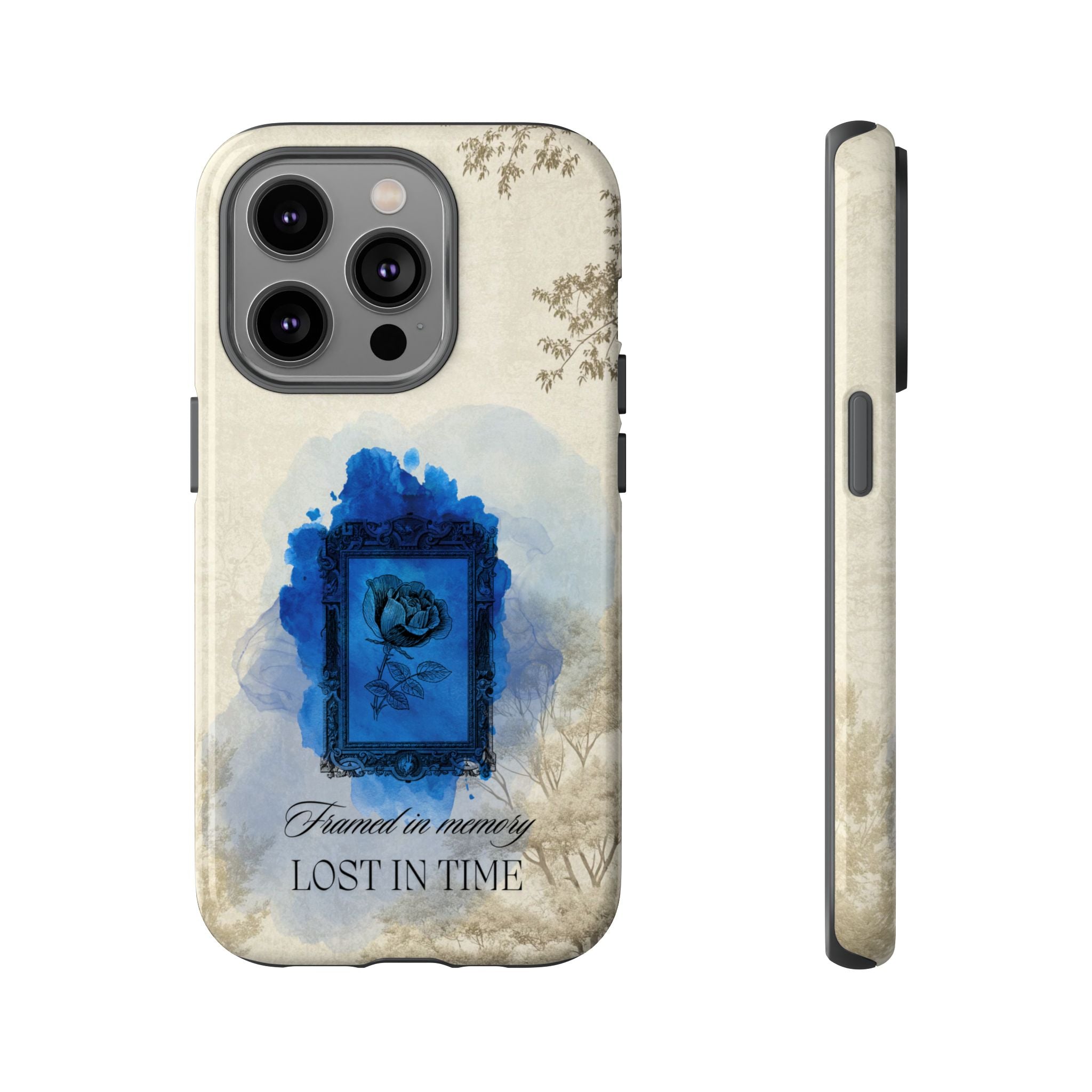 Vintage Blue Rose Phone Case – "Lost in Time" Protective Cover