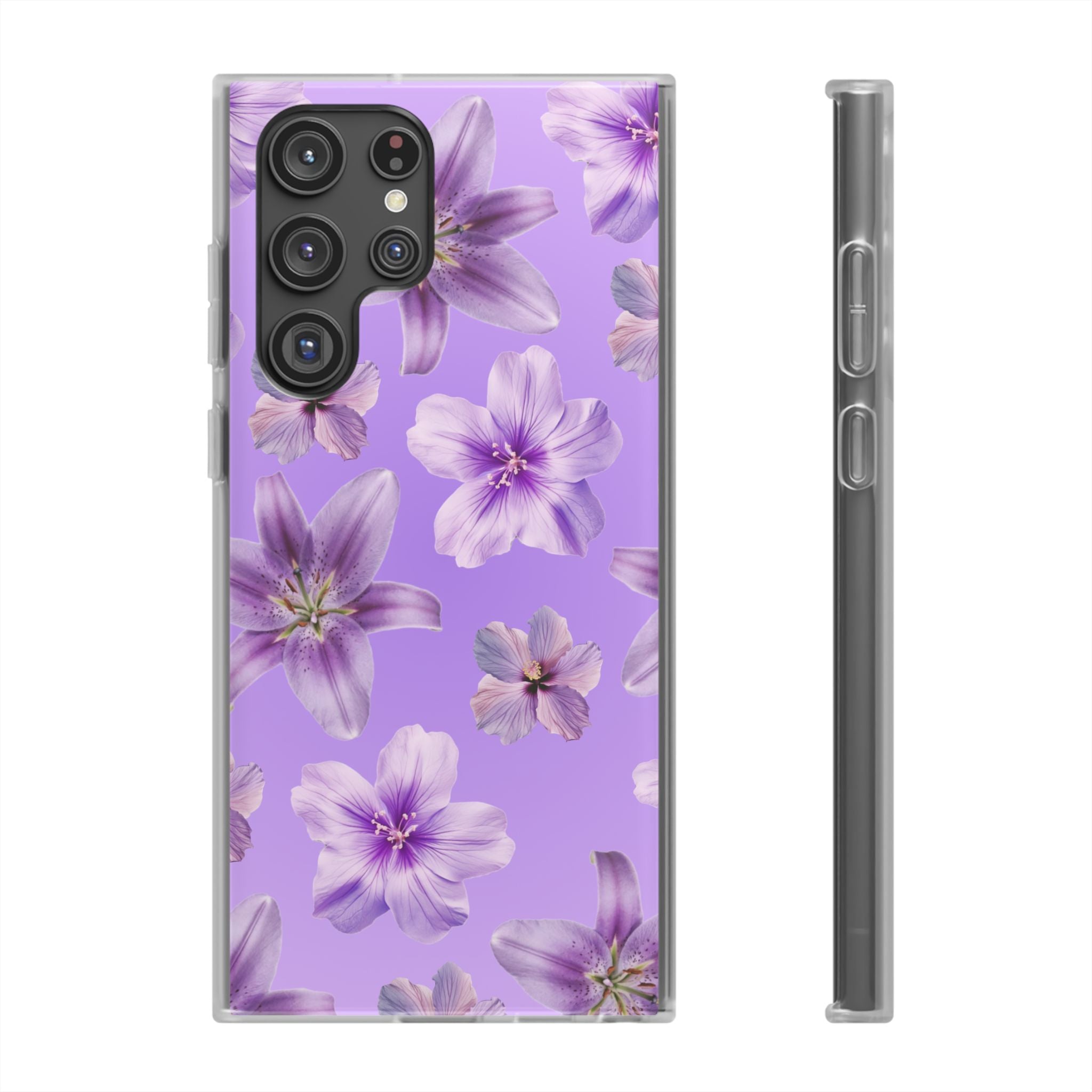 Purple Floral Phone Case — Lavender Blossom Flexi Case