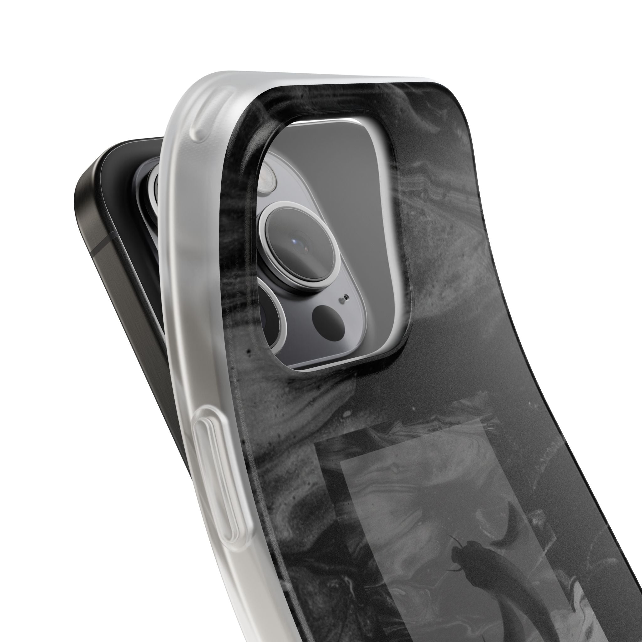 Black Koi Phone Case — Minimalist Monochrome Fish Design