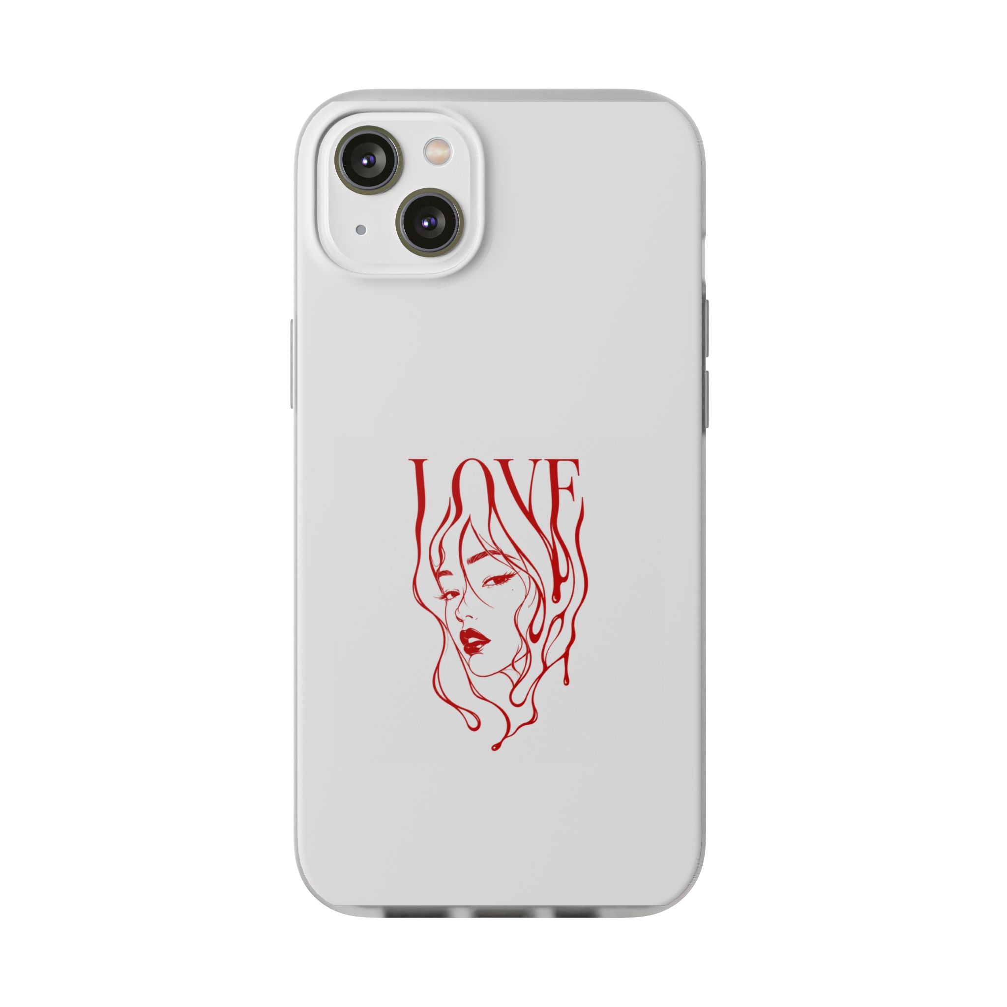 Red Line Art 'LOVE'  Face Design - Flexi Case