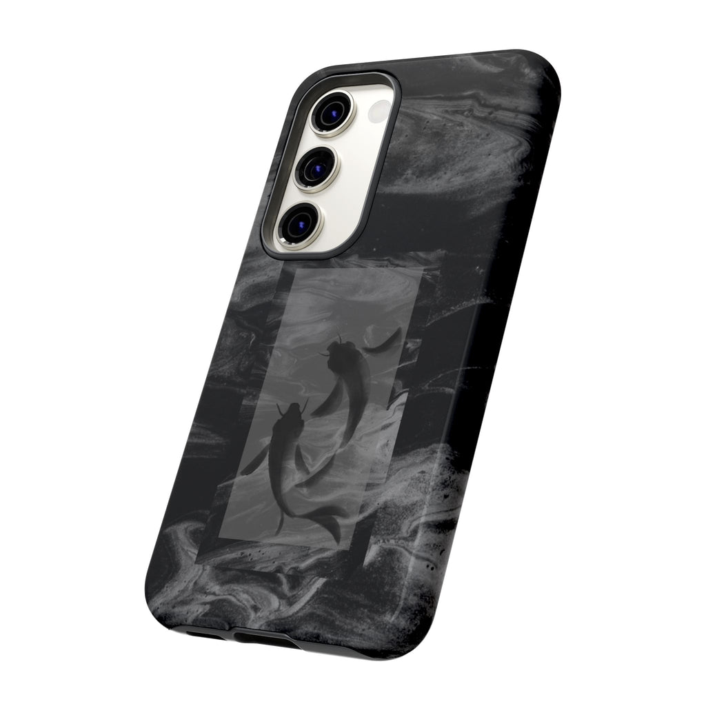Koi Yin-Yang Marble Phone Case – Black Smoky Art Protection