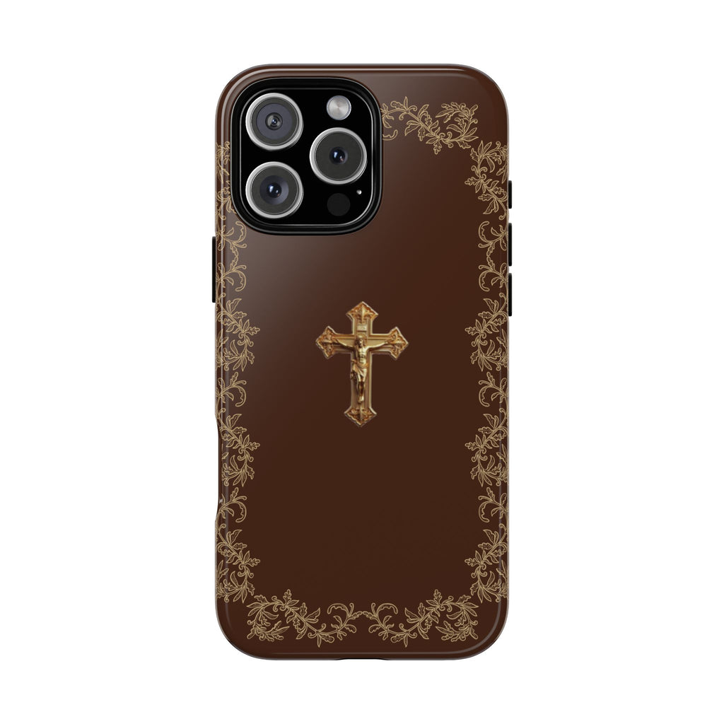 Gold Cross Bible - Christian Tough Phone Case
