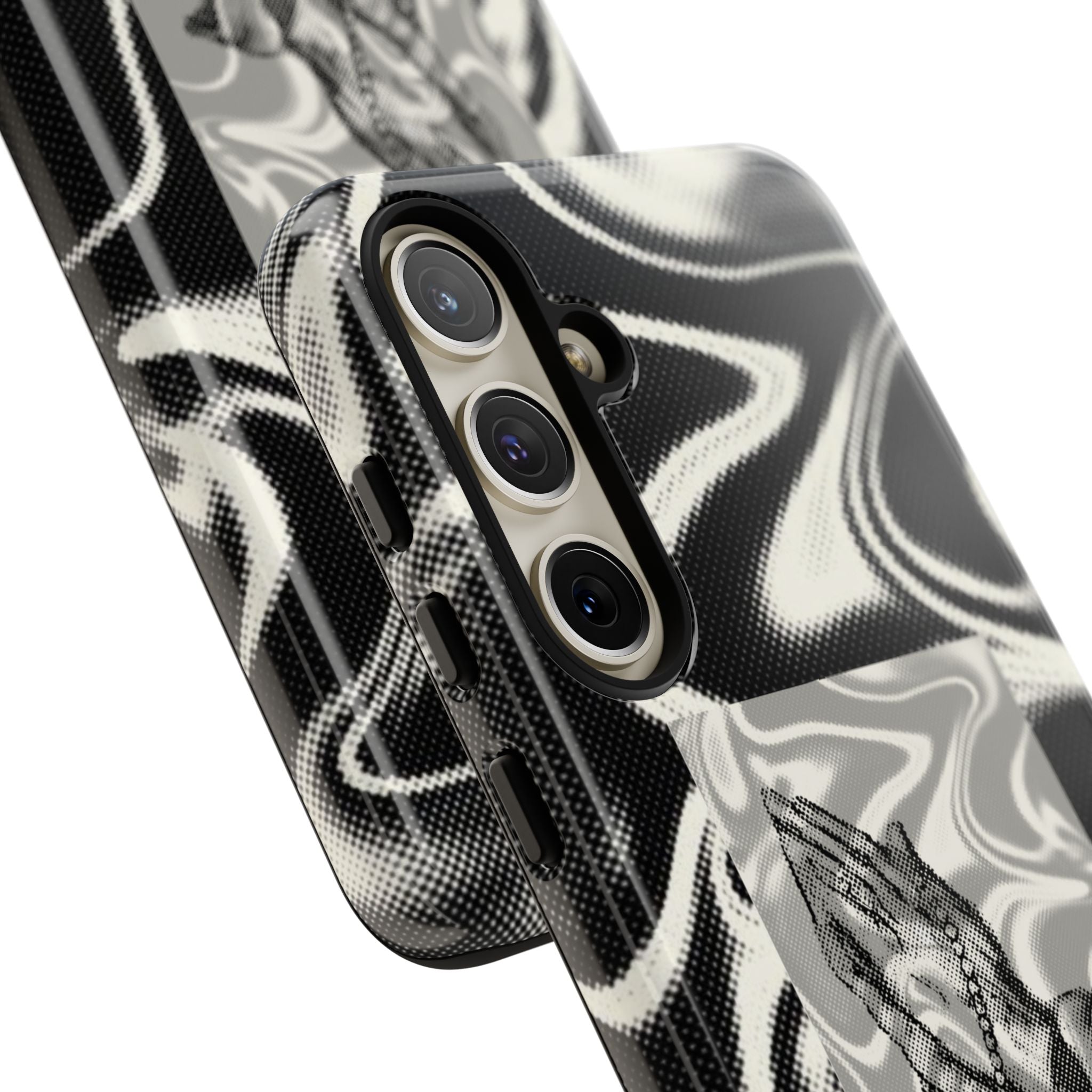 Praying Hands Phone Case – Black White Marble Spiritual Design