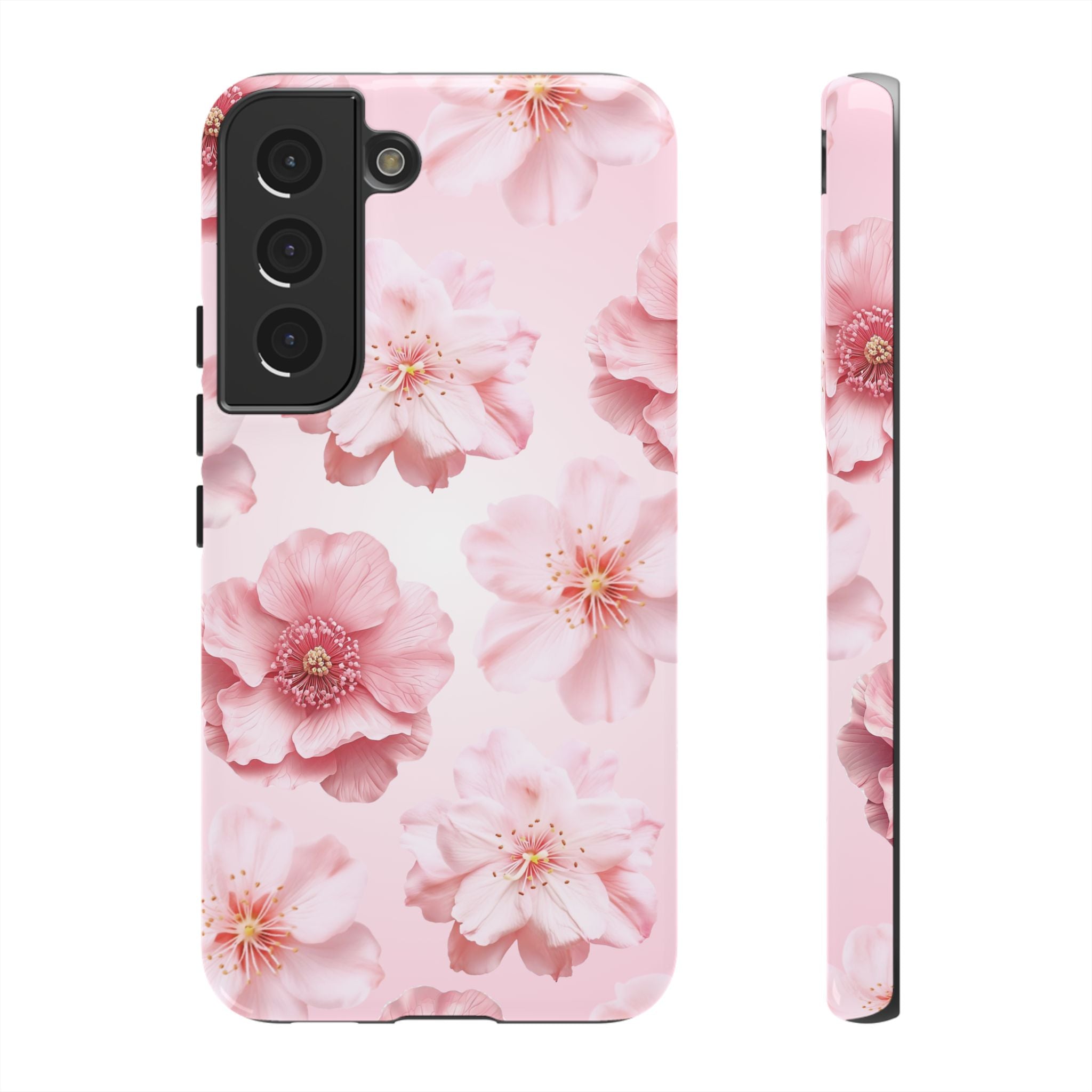Pink Floral Tough Phone Case — Protective Sakura Blossom Design