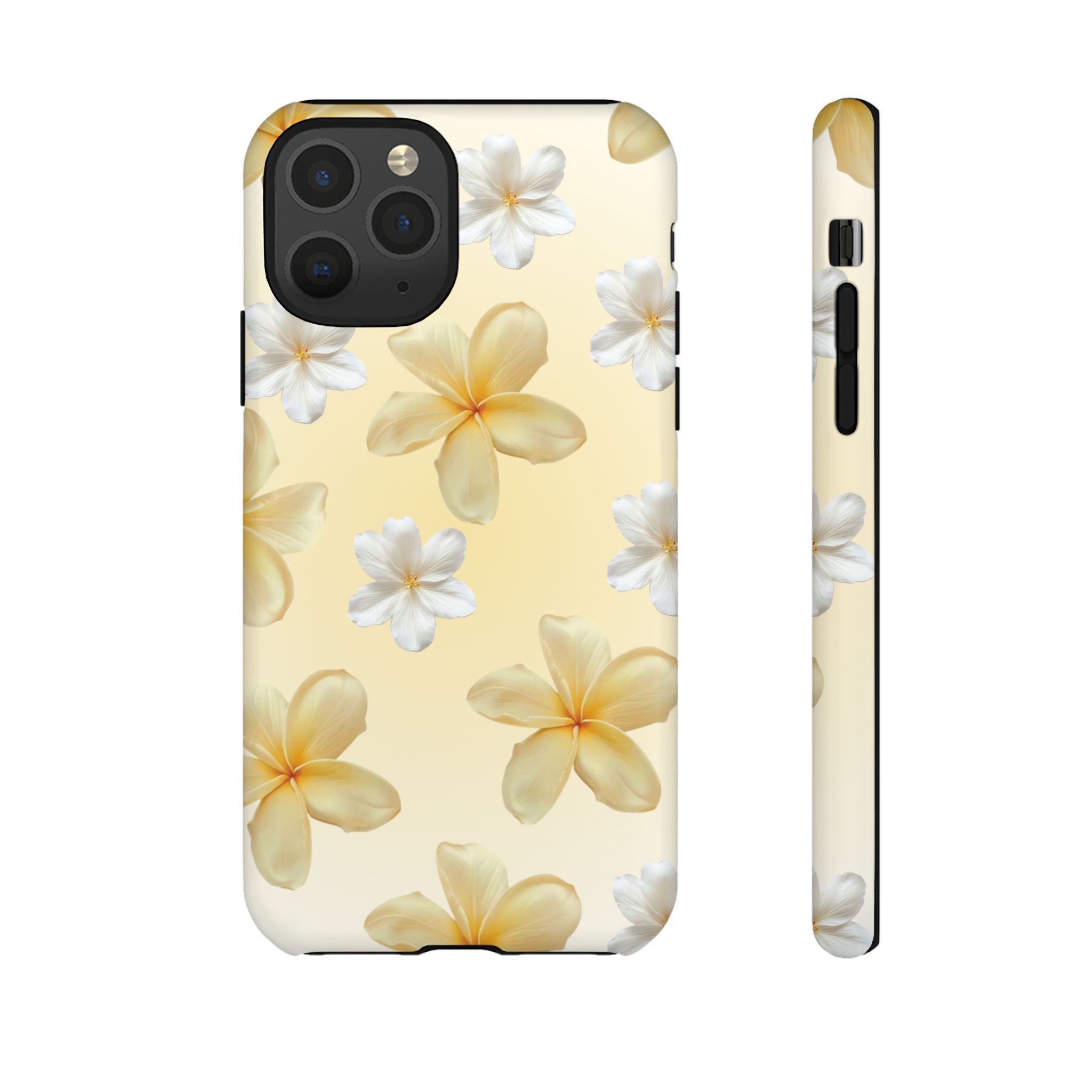 Plumeria Floral Tough Phone Case — Yellow Tropical Protection