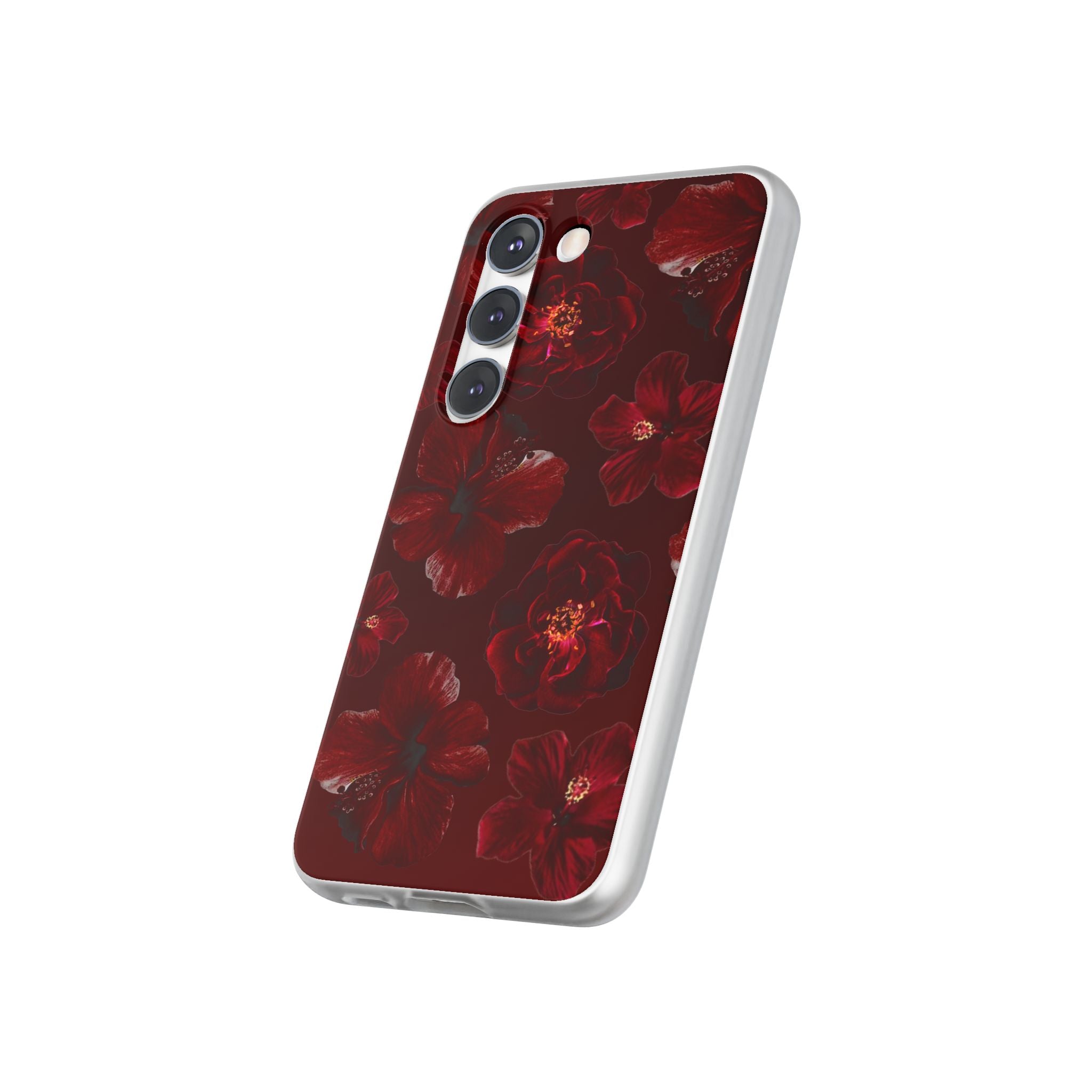 Red Floral Flexi Case — Dark Rose Phone Case