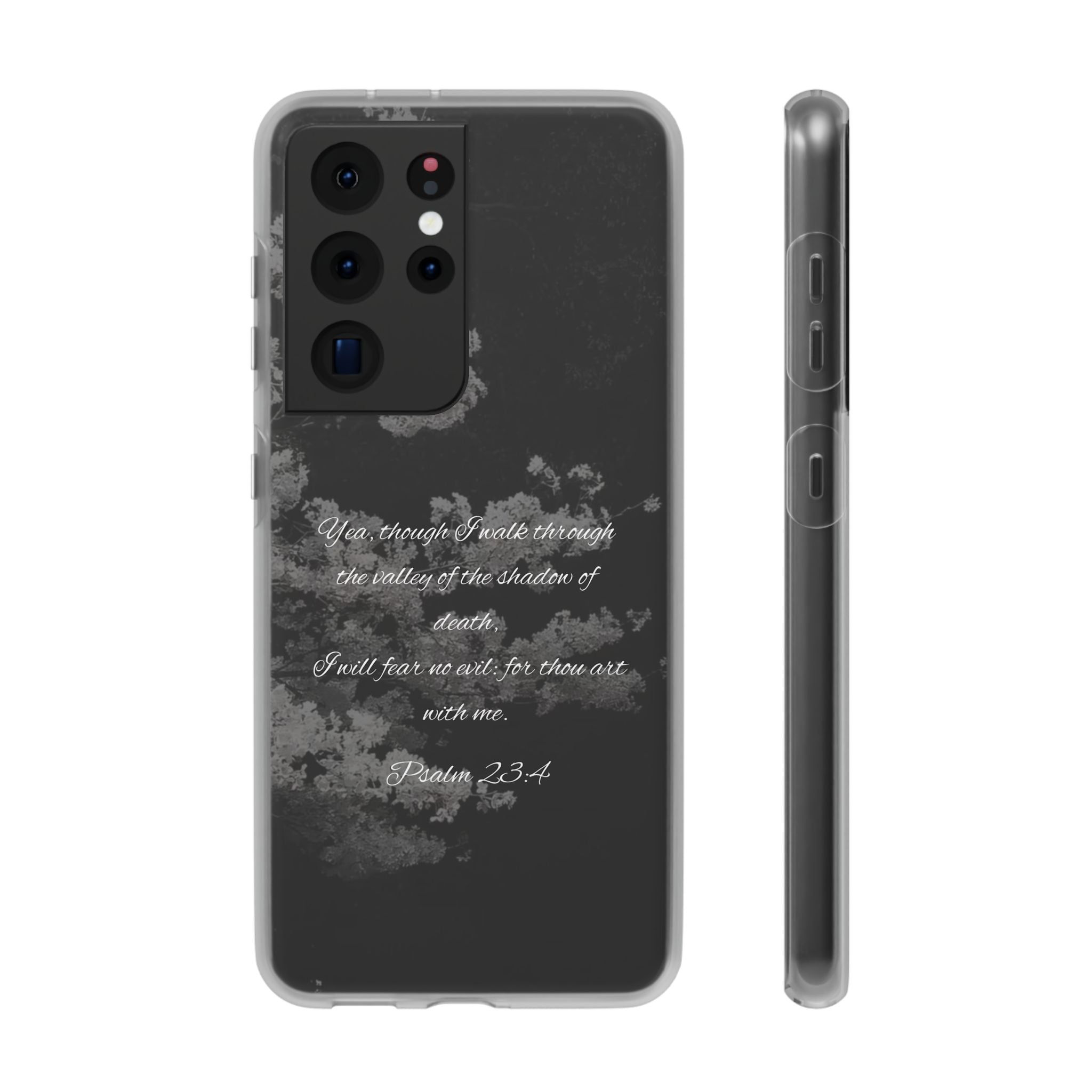 Phone Case — Psalm 23:4 Black Cloudy Faith Design
