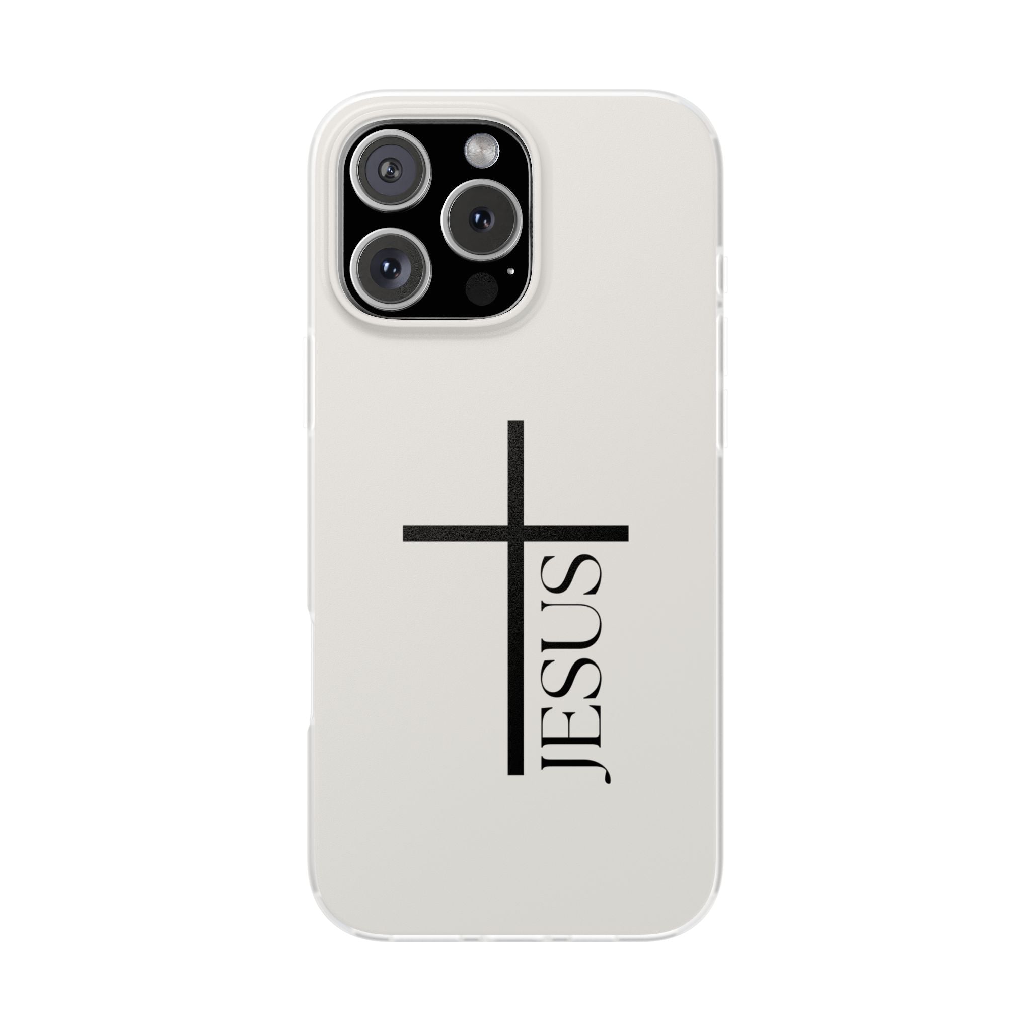 Christian Cross Phone Case - JESUS Vertical Minimalist iPhone Cover