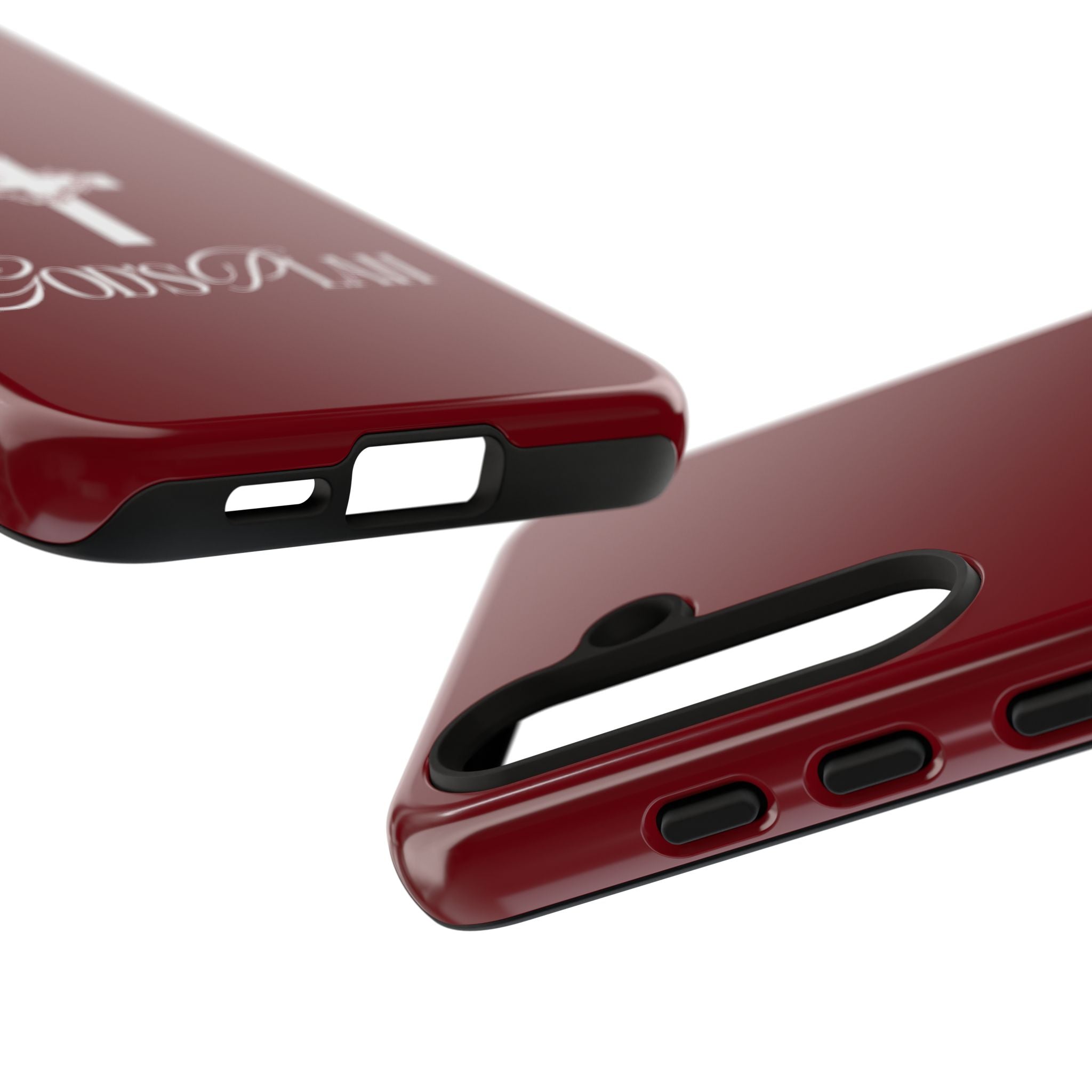 God's Plan — Christian Tough Phone Case | Cross Faith Burgundy Cover