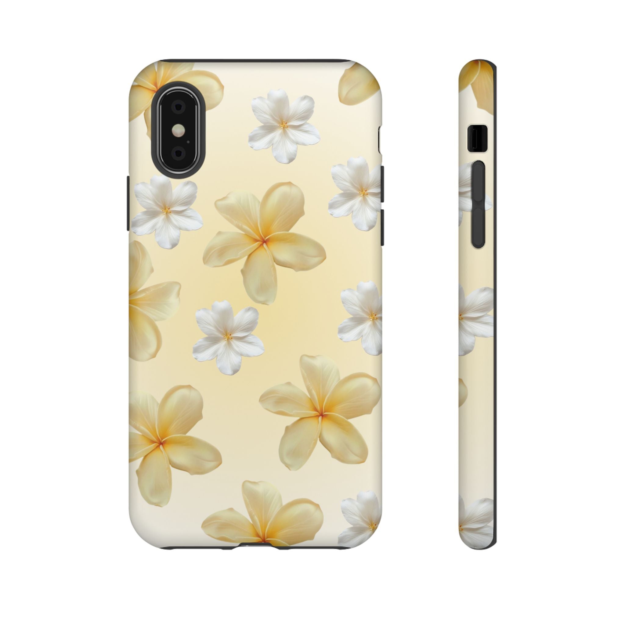 Plumeria Floral Tough Phone Case — Yellow Tropical Protection