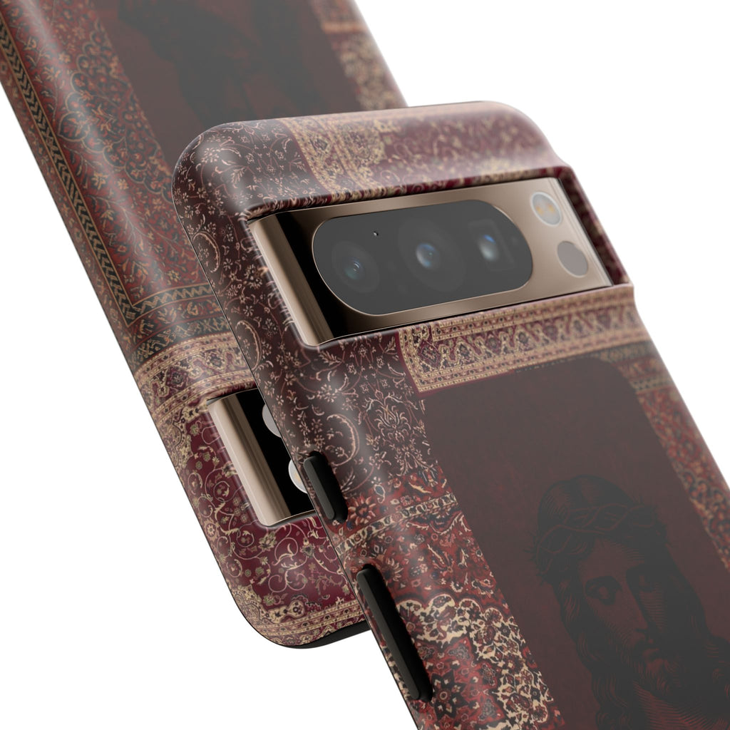 Religious Vintage Rug Phone Case — Jesus Portrait Tough Case