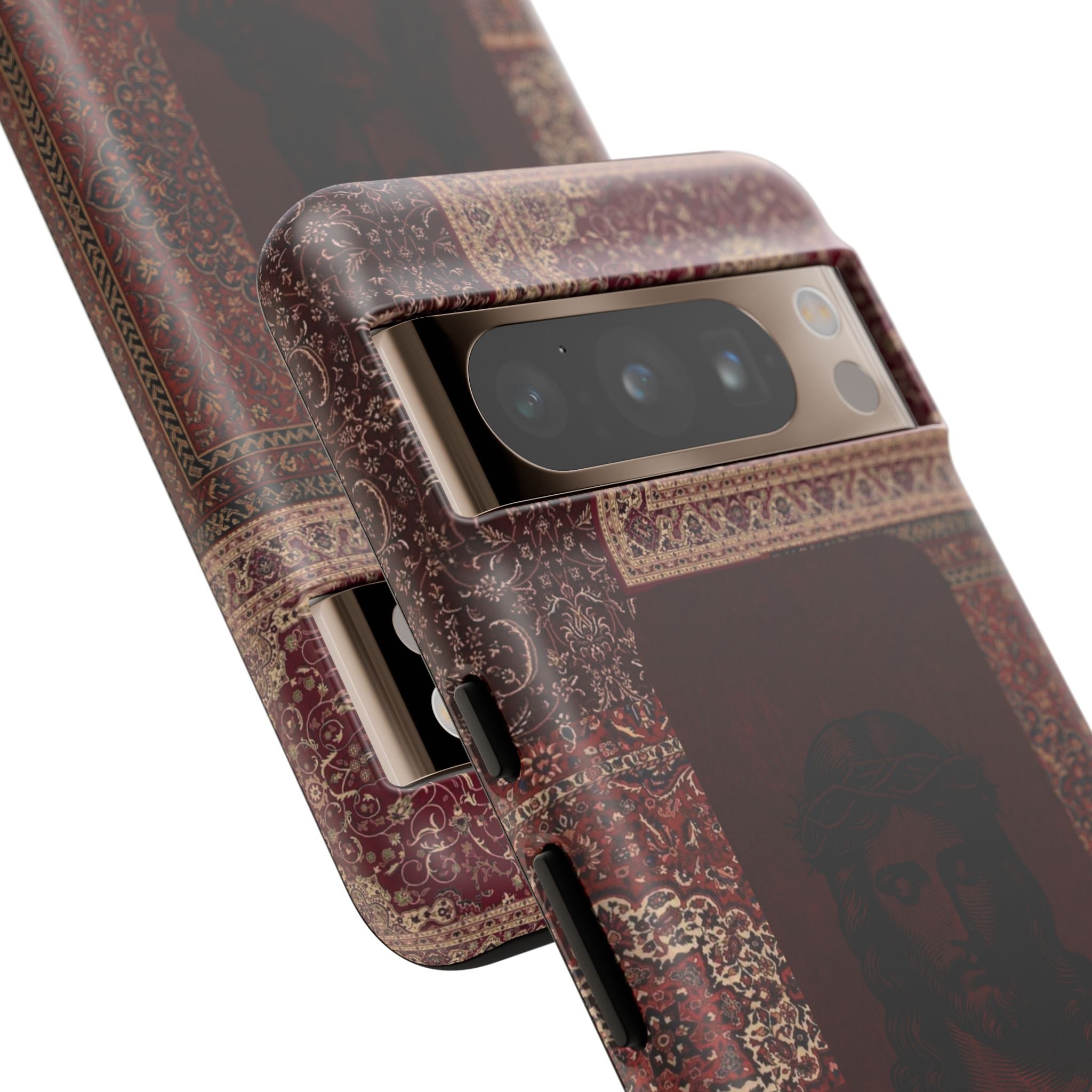 Religious Vintage Rug Phone Case — Jesus Portrait Tough Case