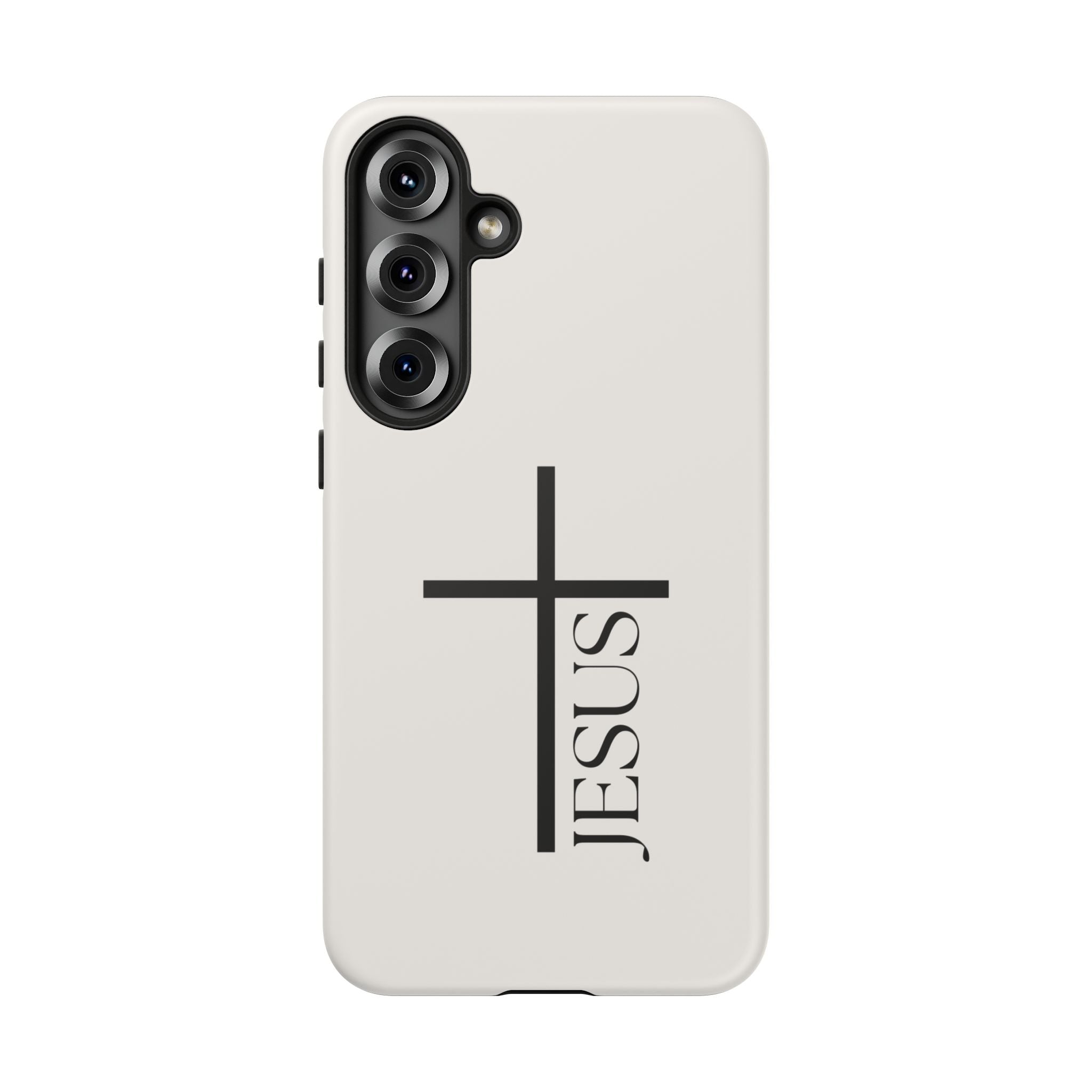 Christian Cross Phone Case - JESUS Vertical Minimalist iPhone Cover