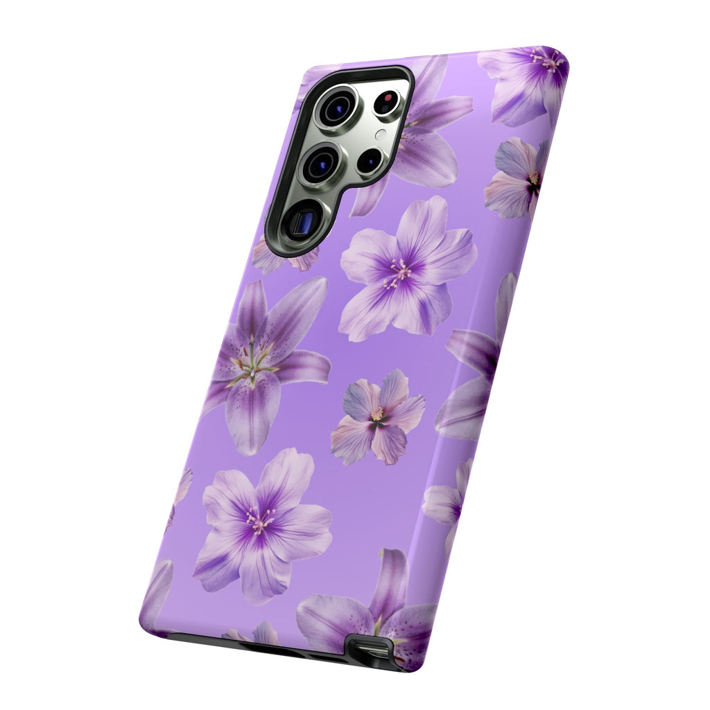 Floral Lavender Tough Phone Case – Purple Blossom Protective Cover