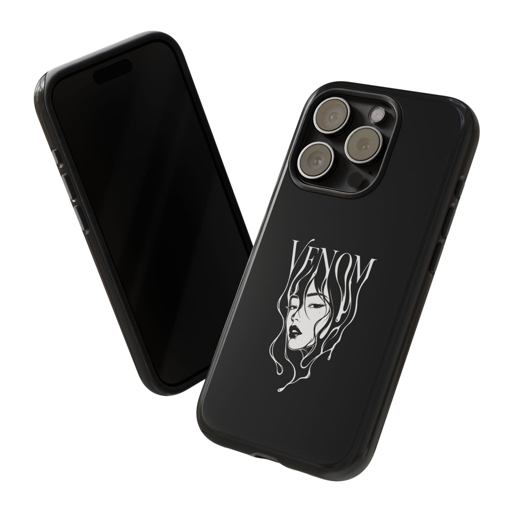 Venom Goth Phone Case — Black Protective Tough Case with Dark Femme Artwork