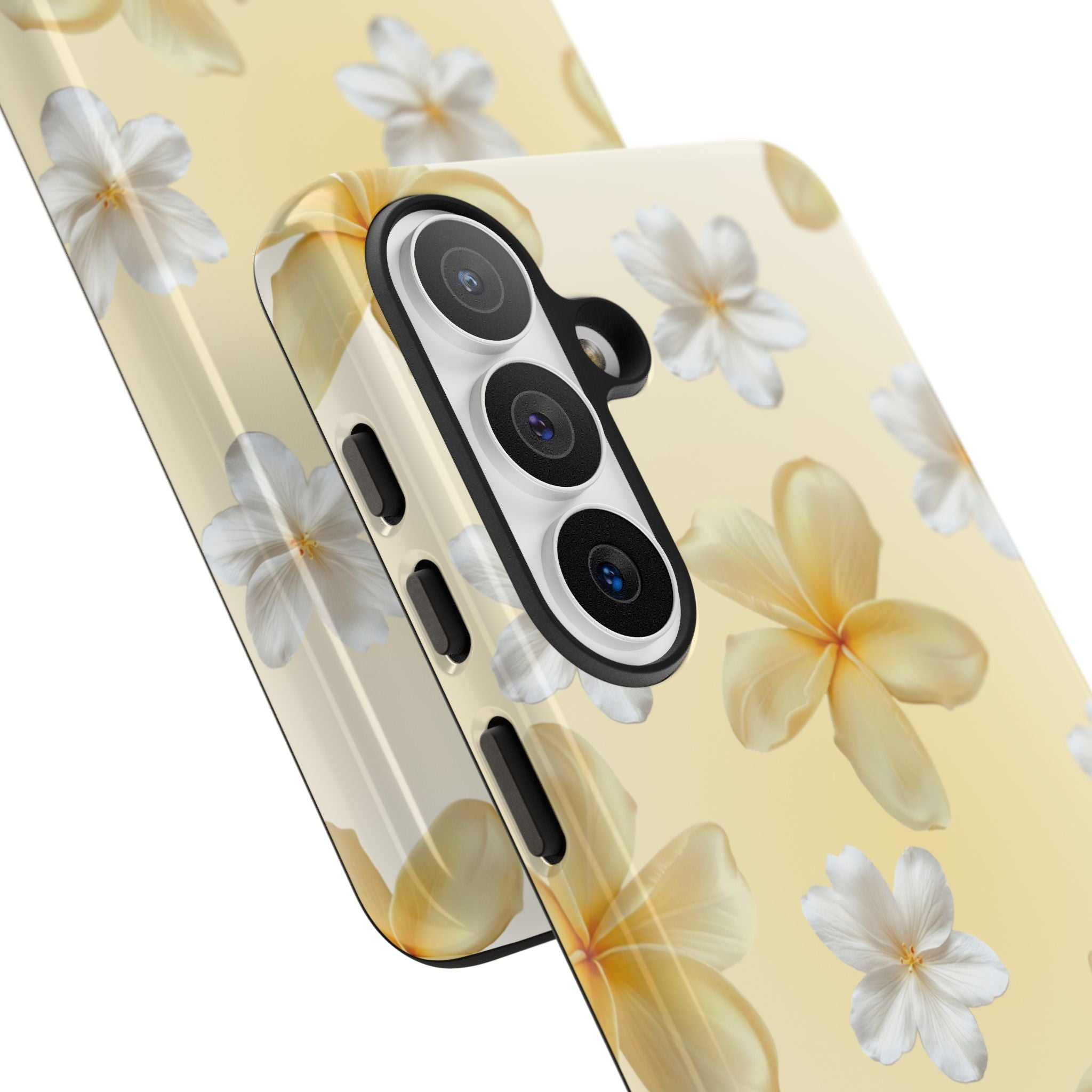 Plumeria Floral Tough Phone Case — Yellow Tropical Protection