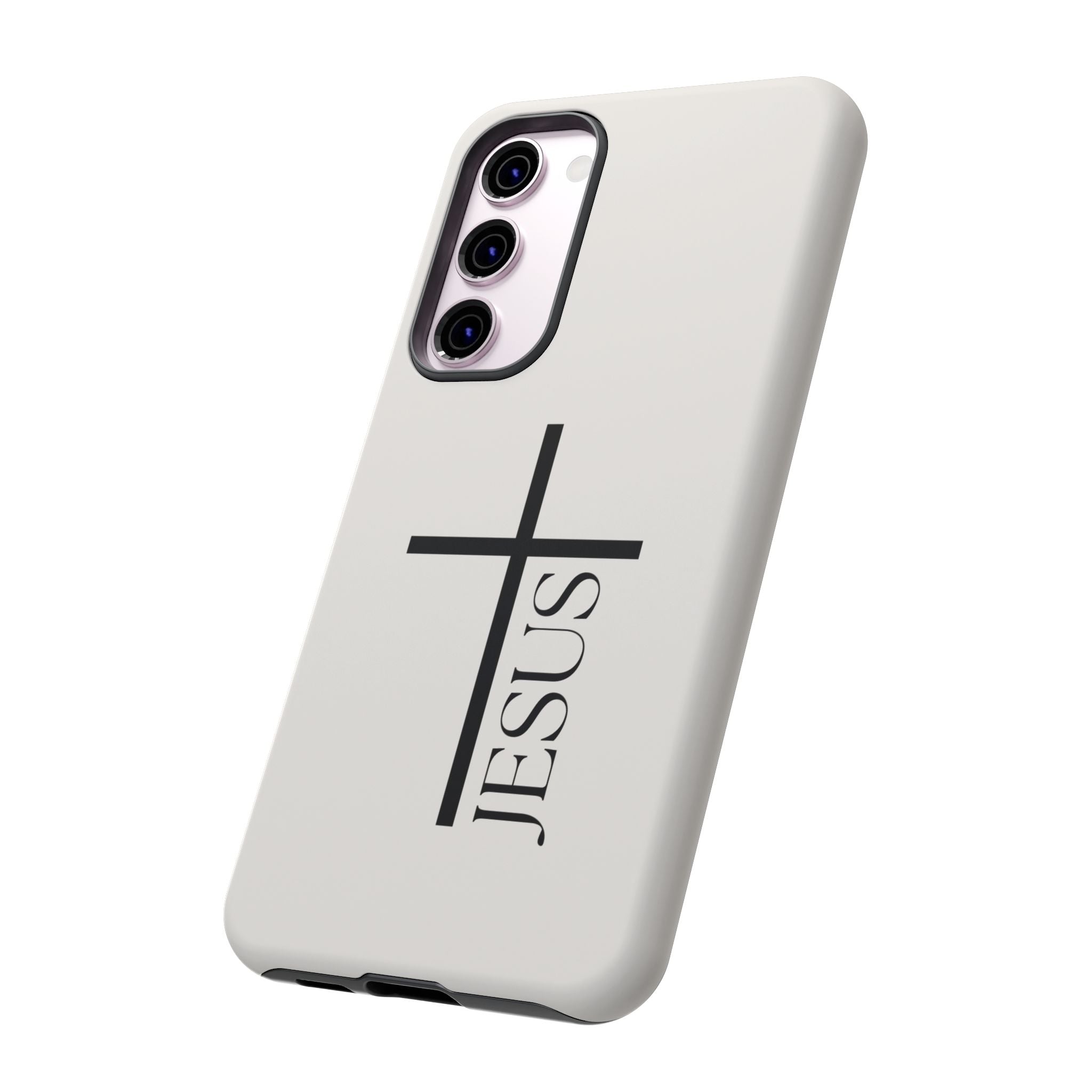 Christian Cross Phone Case - JESUS Vertical Minimalist iPhone Cover