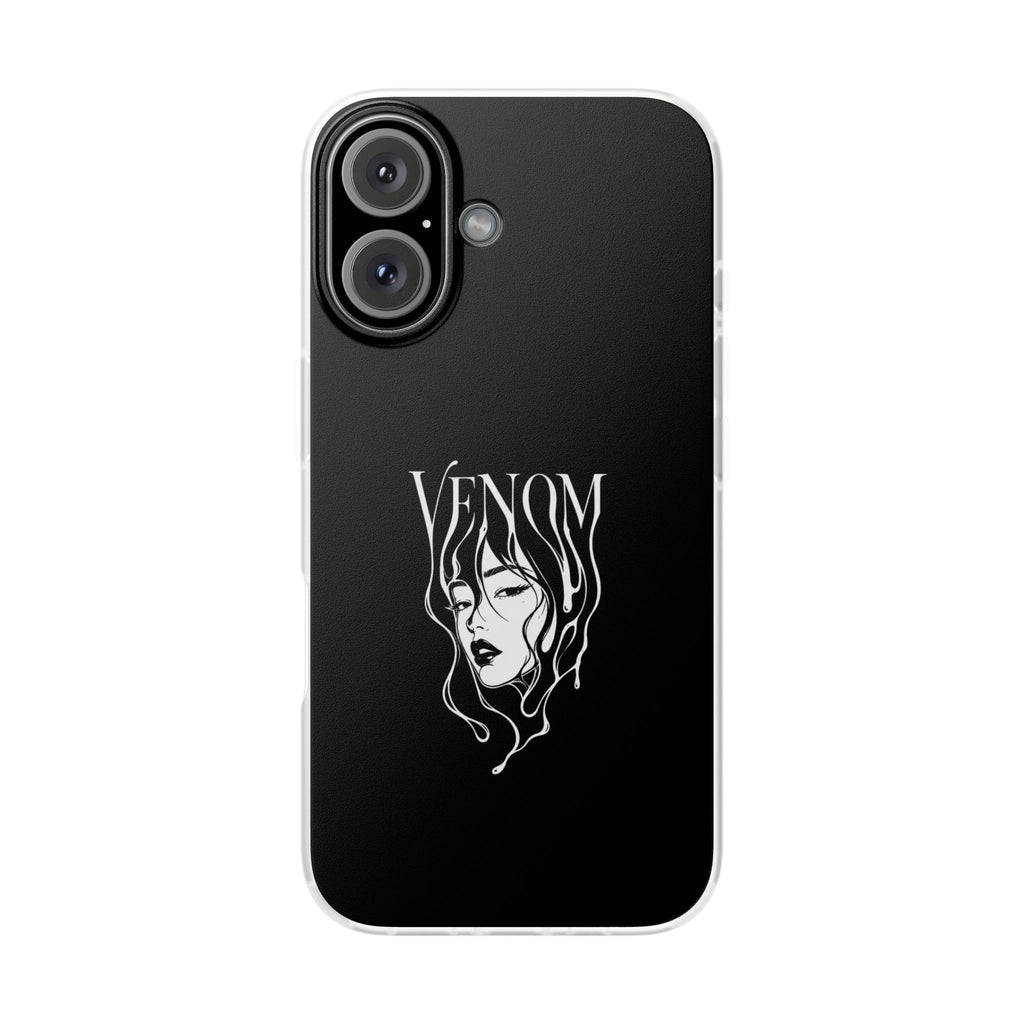 Venom Goth Phone Case — Black Protective Flexible Phone Case with Dark Femme Artwork