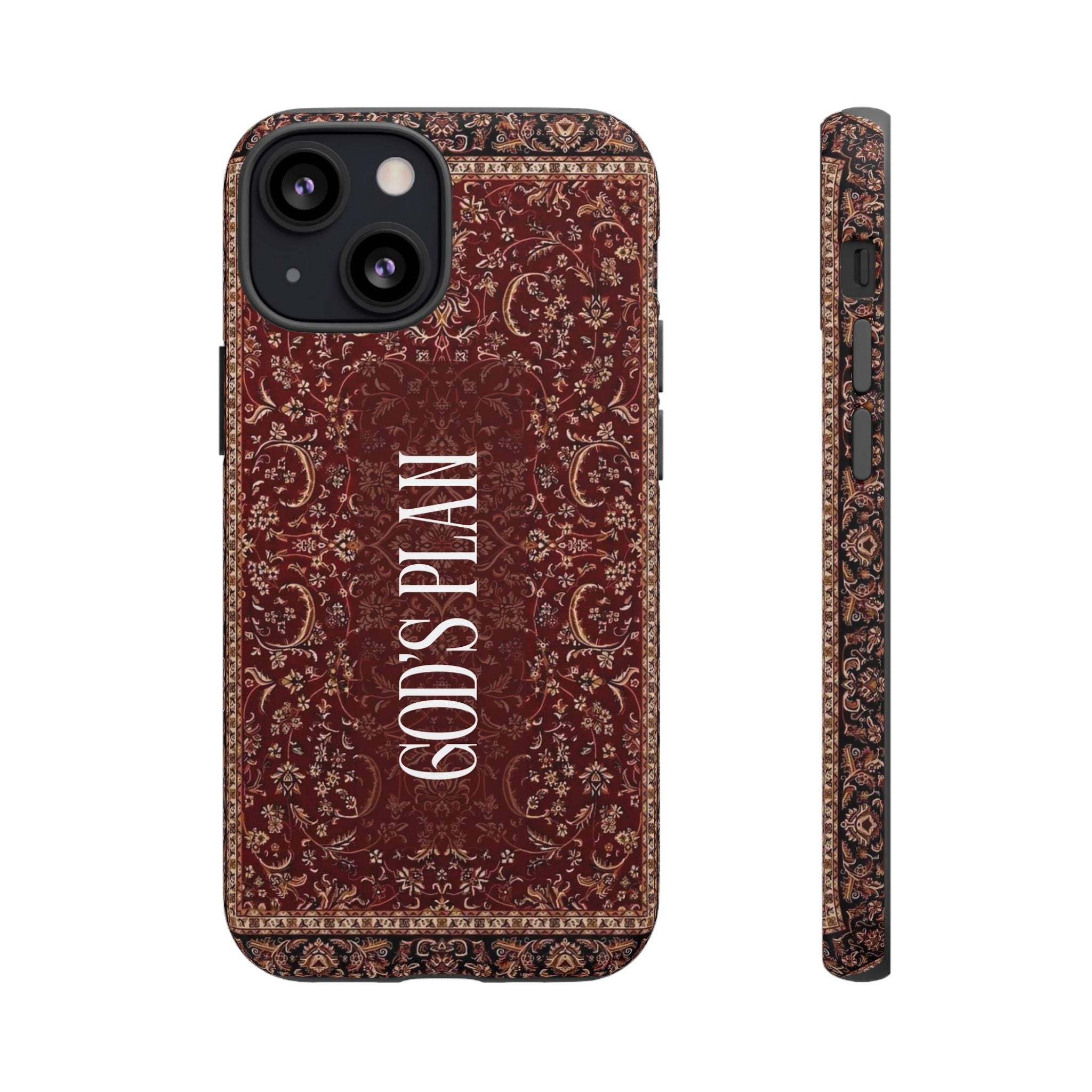 God's Plan — Vintage Tapestry Christian Tough Phone Case | Boho Faith Cover