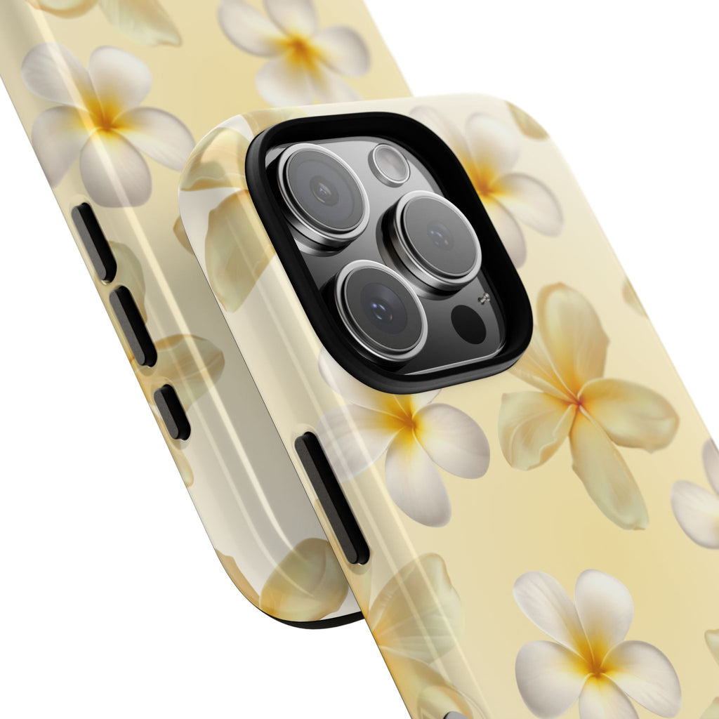 Plumeria Floral Phone Case — Tropical Yellow Hard Phone Cover