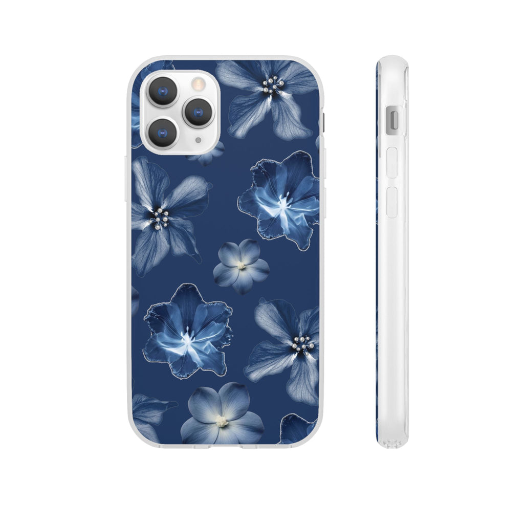 Floral Blue Phone Case — Navy Watercolor Blossom Flexi Case