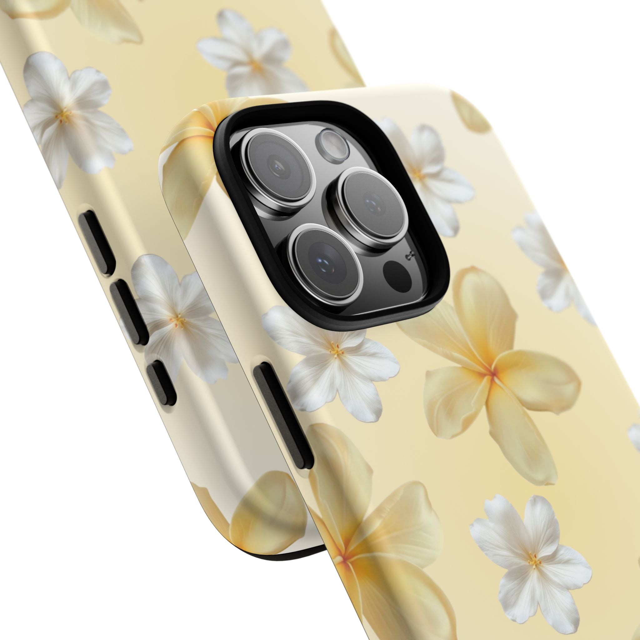 Plumeria Floral Tough Phone Case — Yellow Tropical Protection