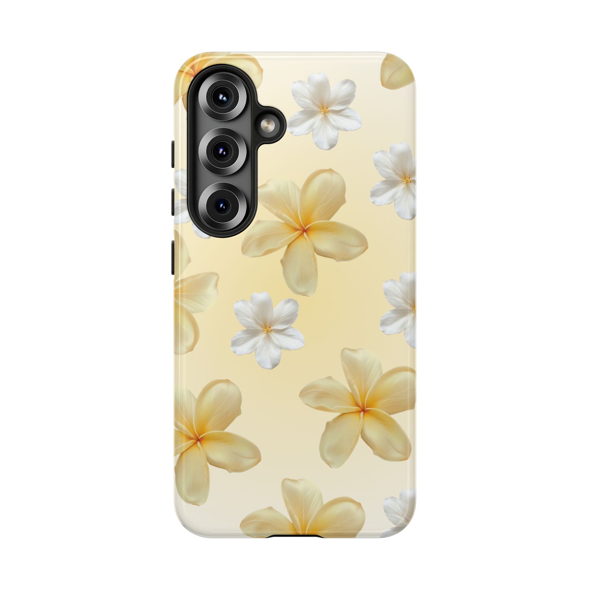 Plumeria Floral Tough Phone Case — Yellow Tropical Protection