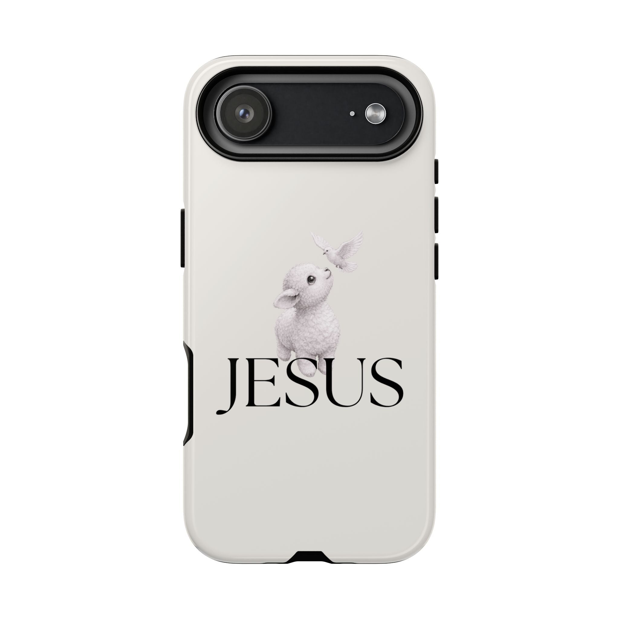 Jesus Lamb Phone Case - Christian Faith iPhone Case with Dove Design