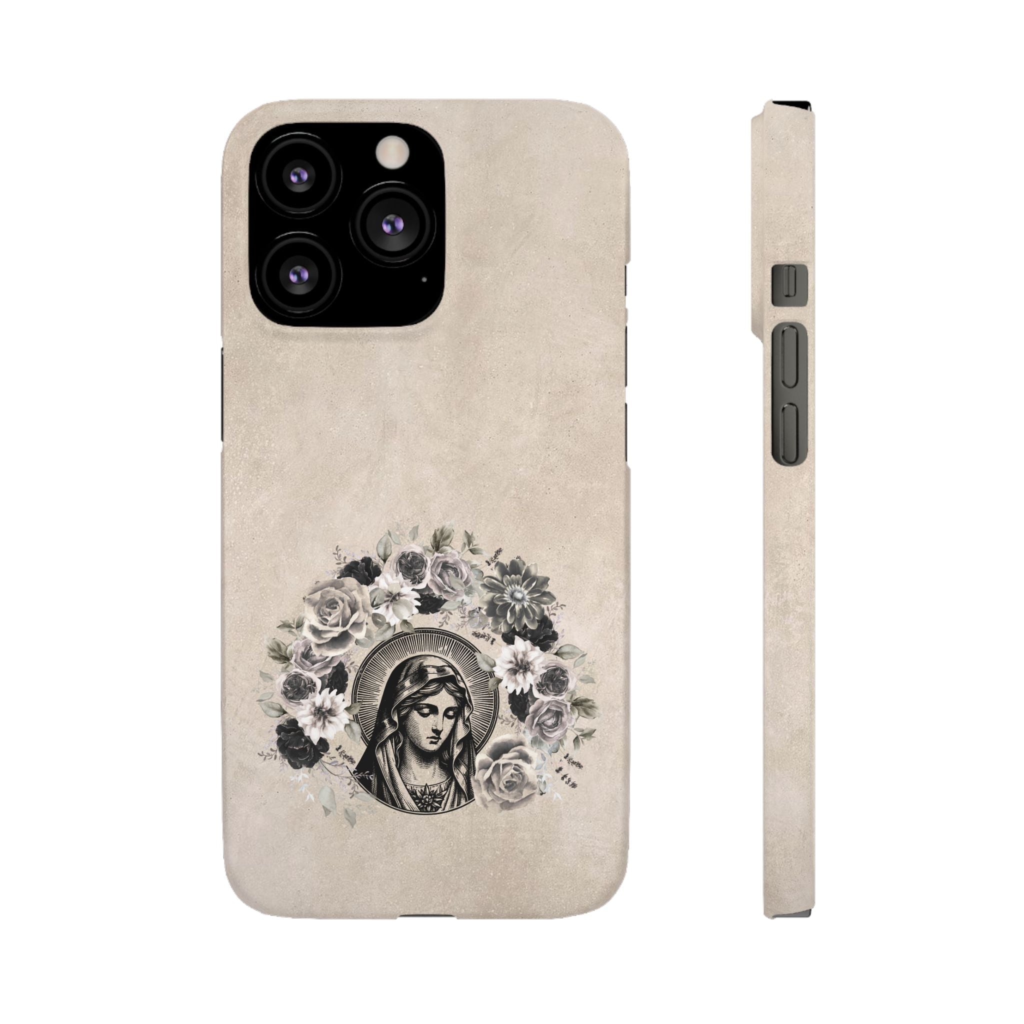 Vintage Madonna Floral Phone Case — Religious iPhone Snap Case