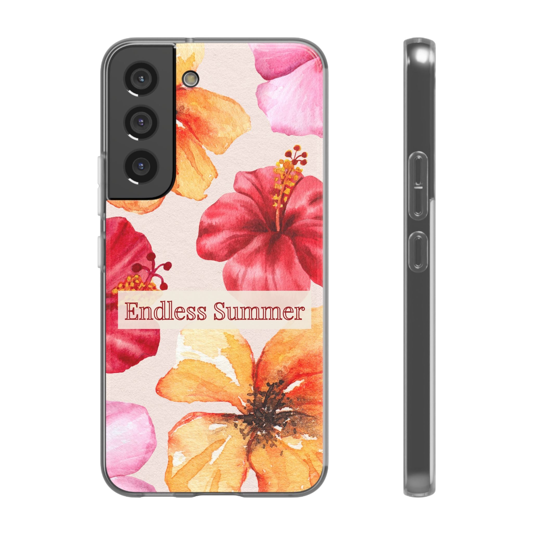 Phone Case - 'Endless Summer' Floral Watercolor Protective Flexi Case