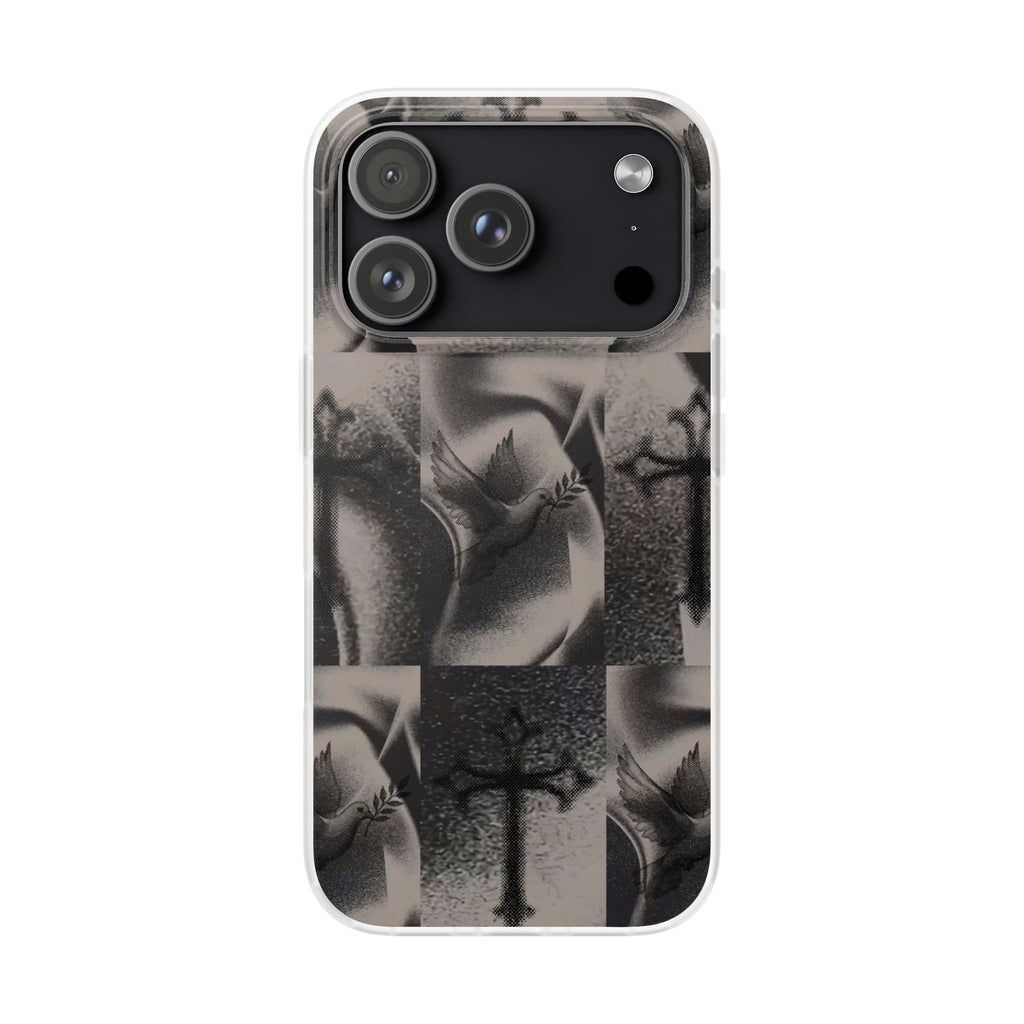 Phone Case — Dove & Cross Checkerboard Design