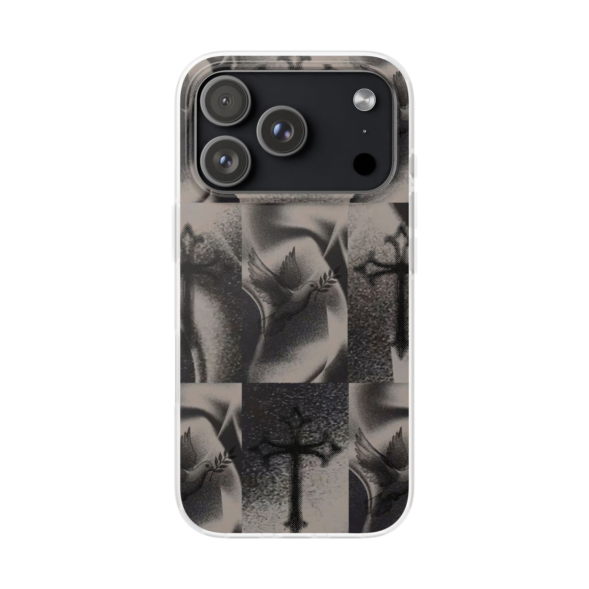 Phone Case — Dove & Cross Checkerboard Design