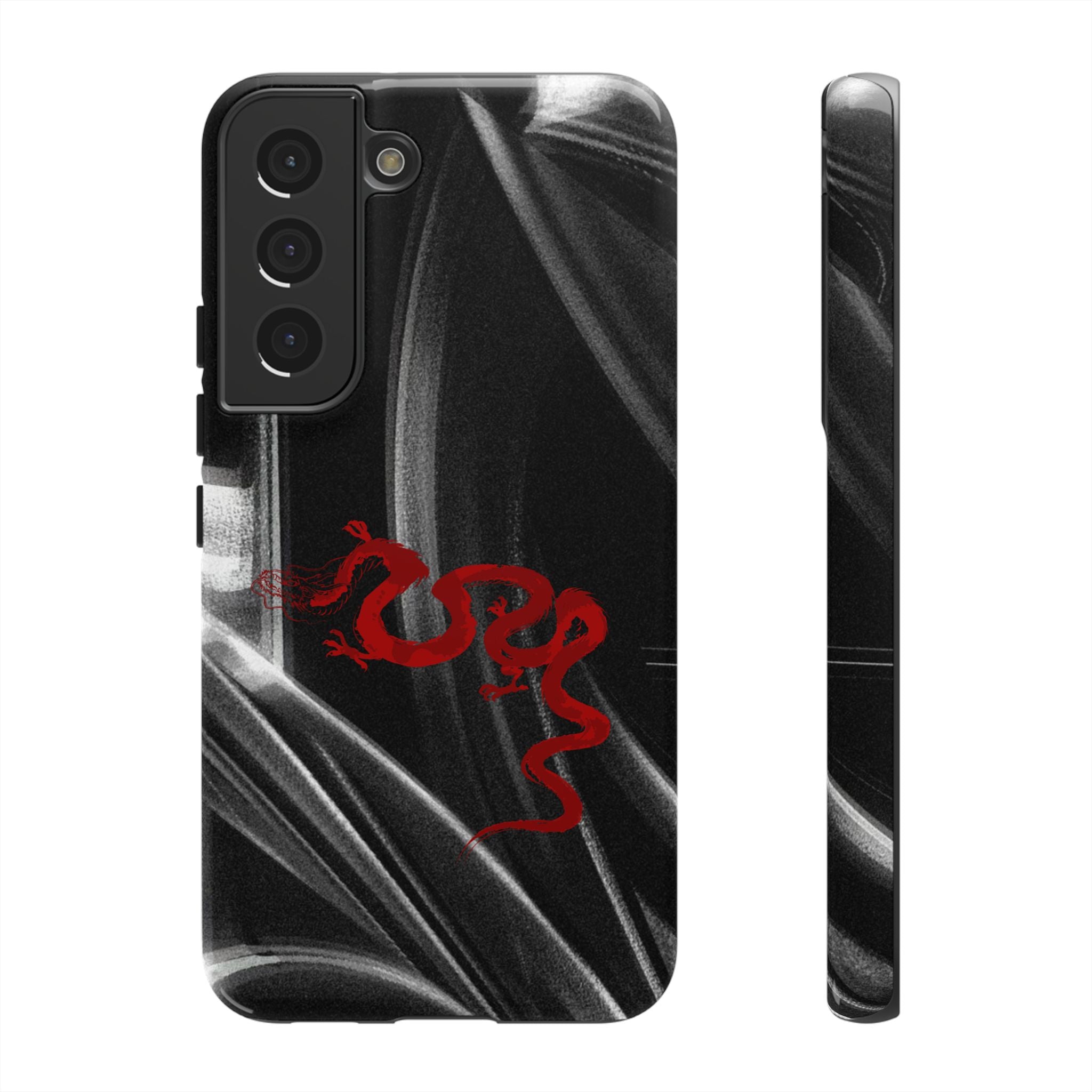 Phone Case — Black Abstract Smoke Design