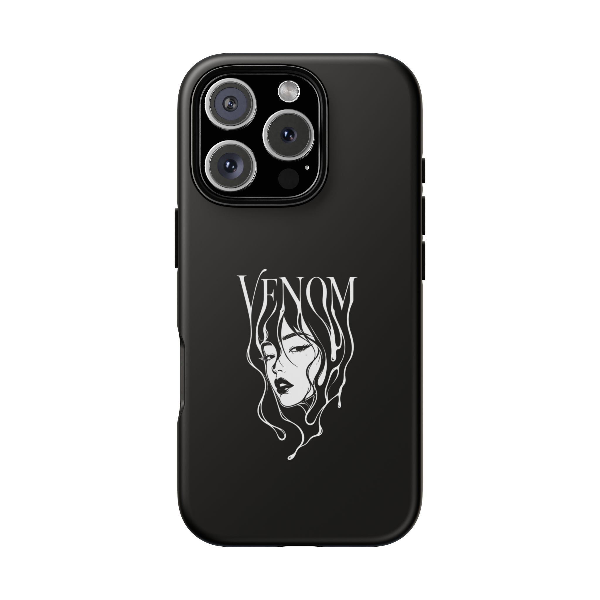Venom Goth Phone Case — Black Protective Tough Case with Dark Femme Artwork
