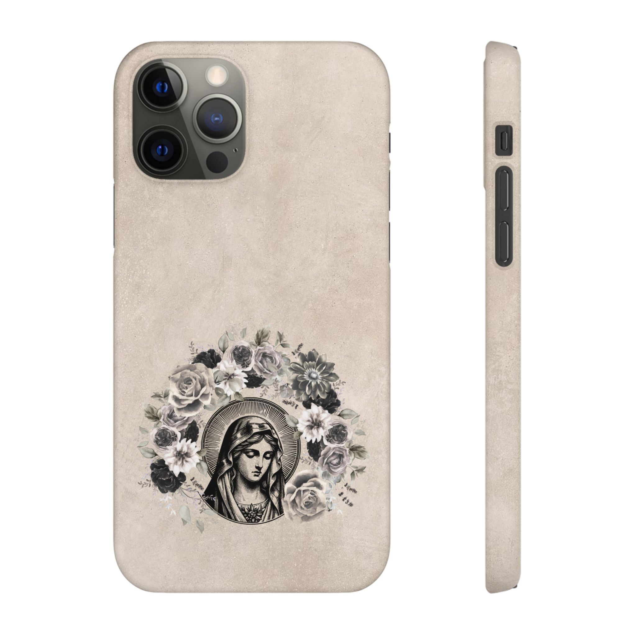 Vintage Madonna Floral Phone Case — Religious iPhone Snap Case