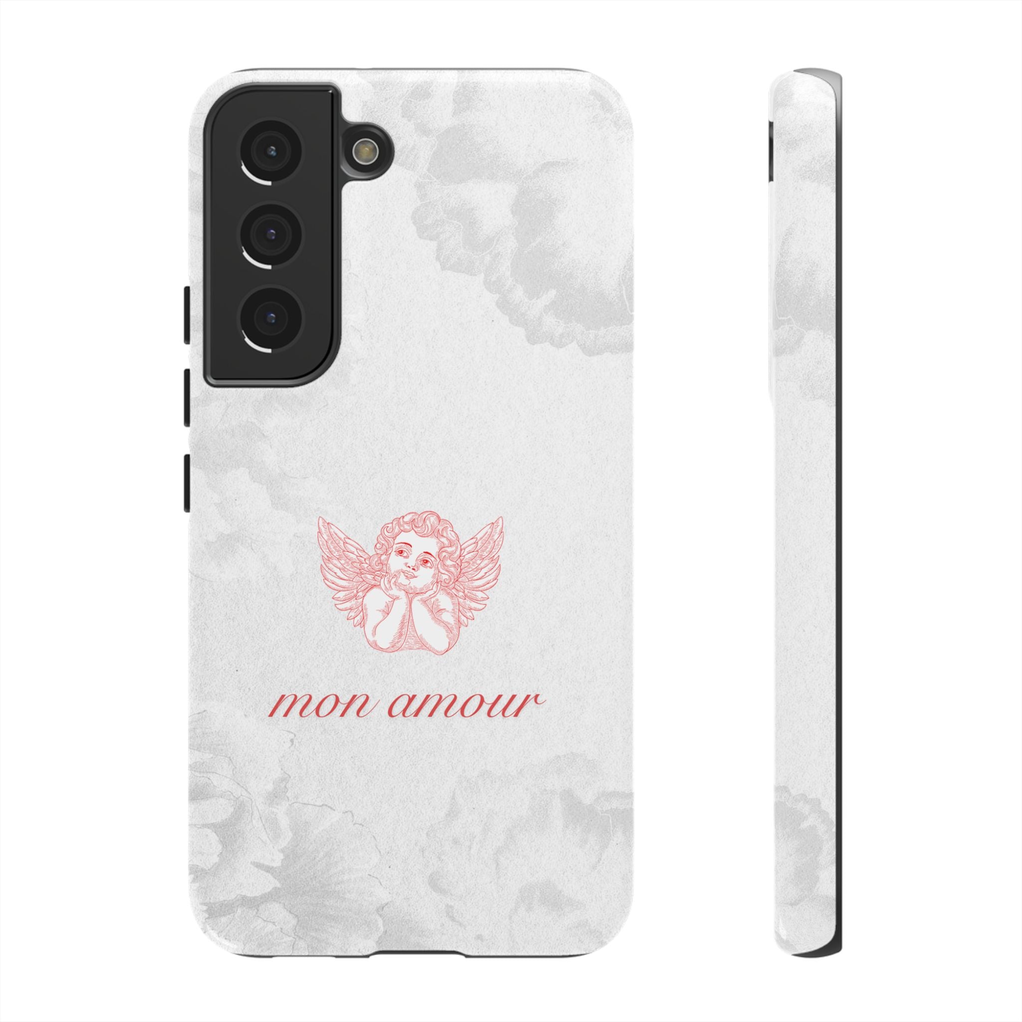 Tough Case — 'mon amour' Pink Cherub Floral Phone Case