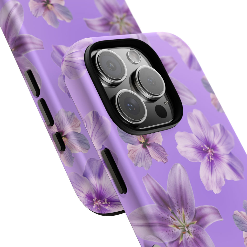 Floral Lavender Tough Phone Case – Purple Blossom Protective Cover