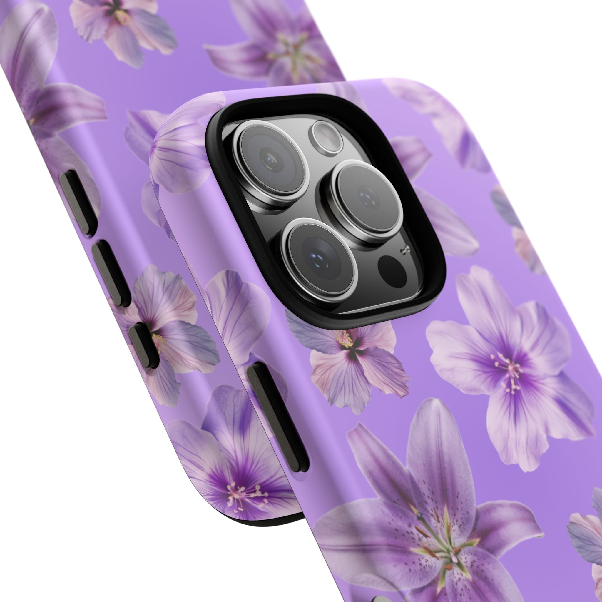 Floral Lavender Tough Phone Case – Purple Blossom Protective Cover