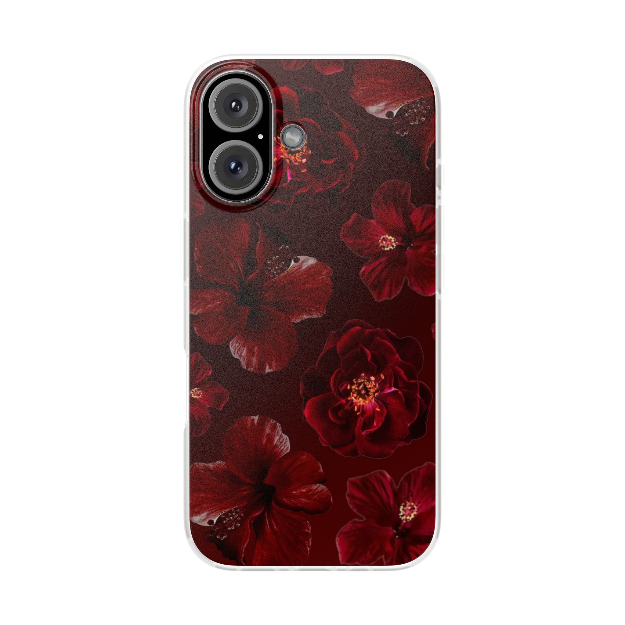 Red Floral Flexi Case — Dark Rose Phone Case