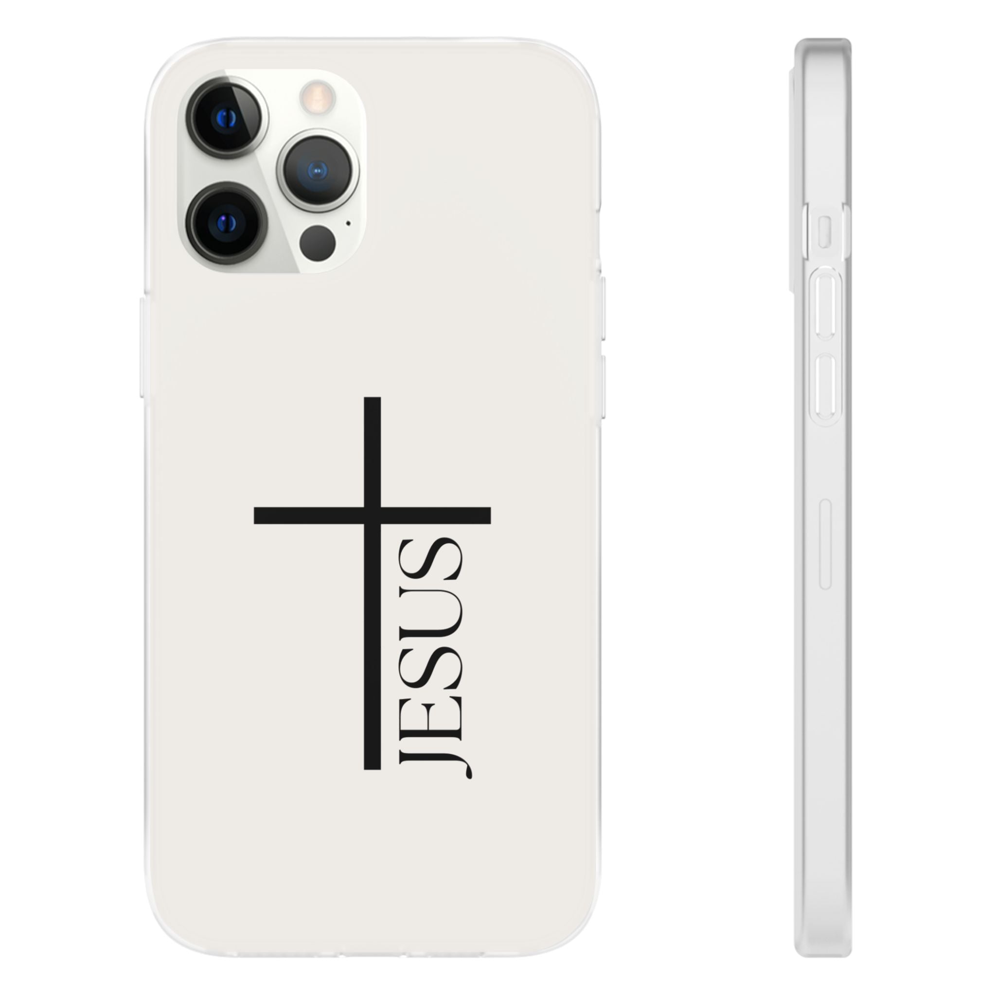 Christian Cross Phone Case - JESUS Vertical Minimalist iPhone Cover