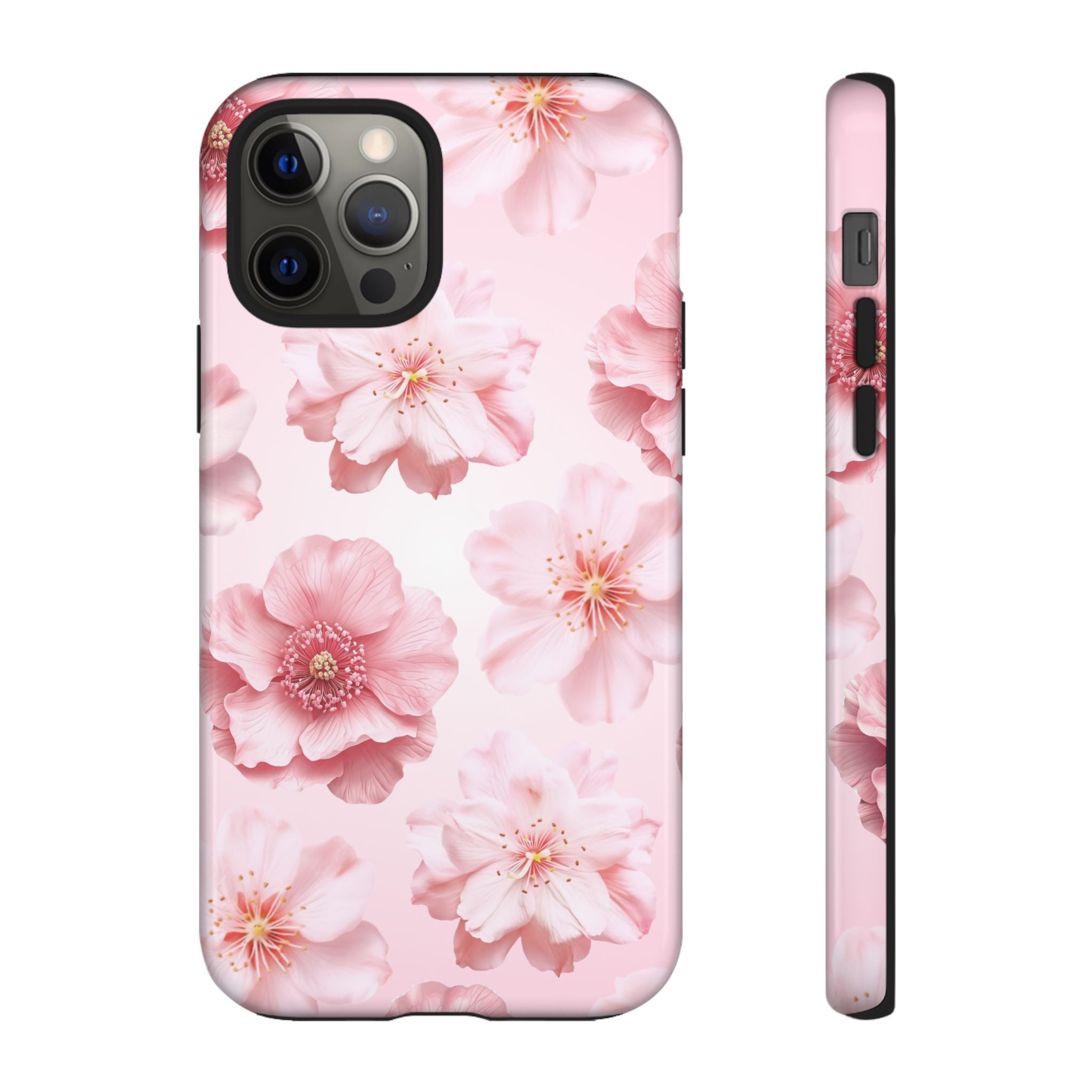 Pink Floral Tough Phone Case — Protective Sakura Blossom Design