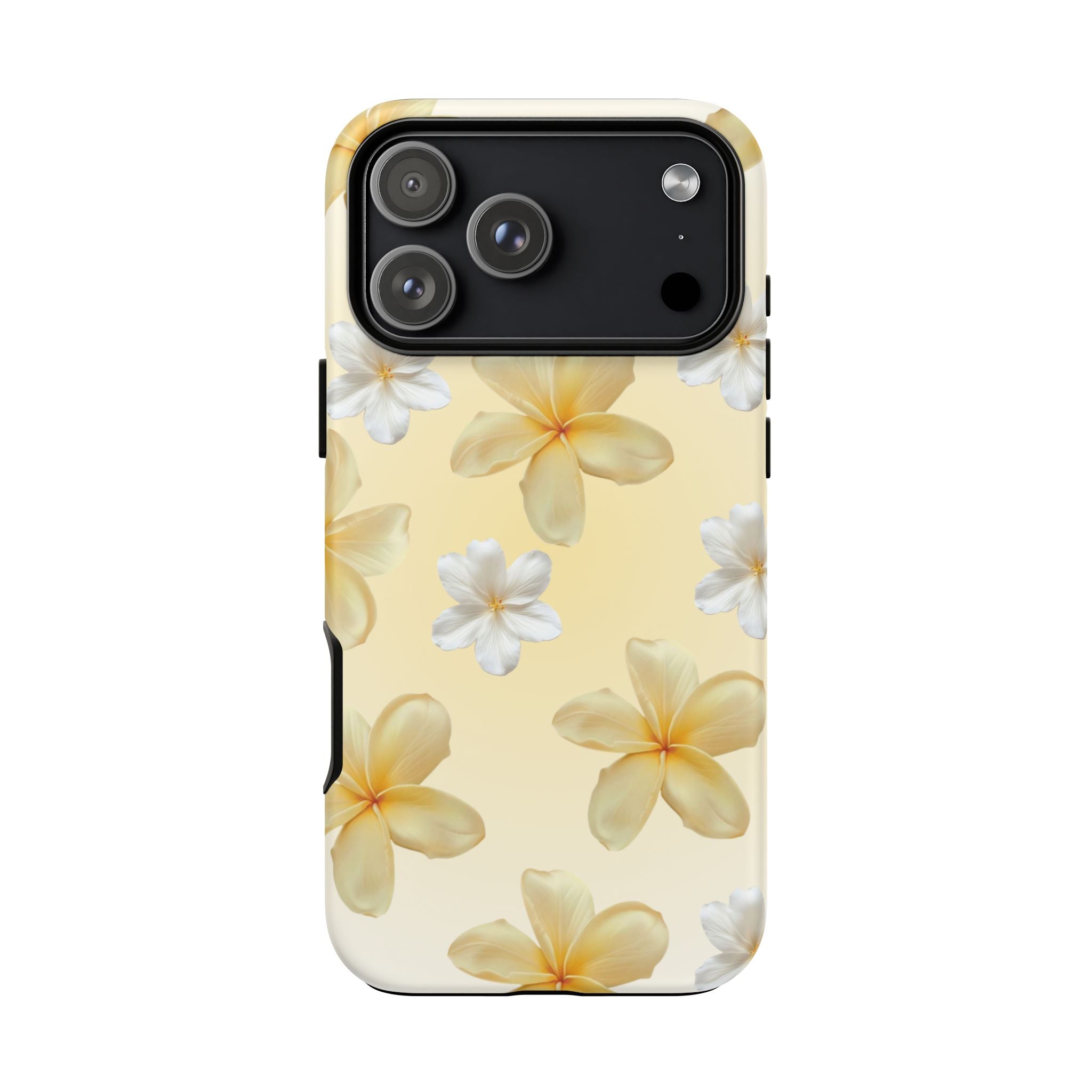 Plumeria Floral Tough Phone Case — Yellow Tropical Protection