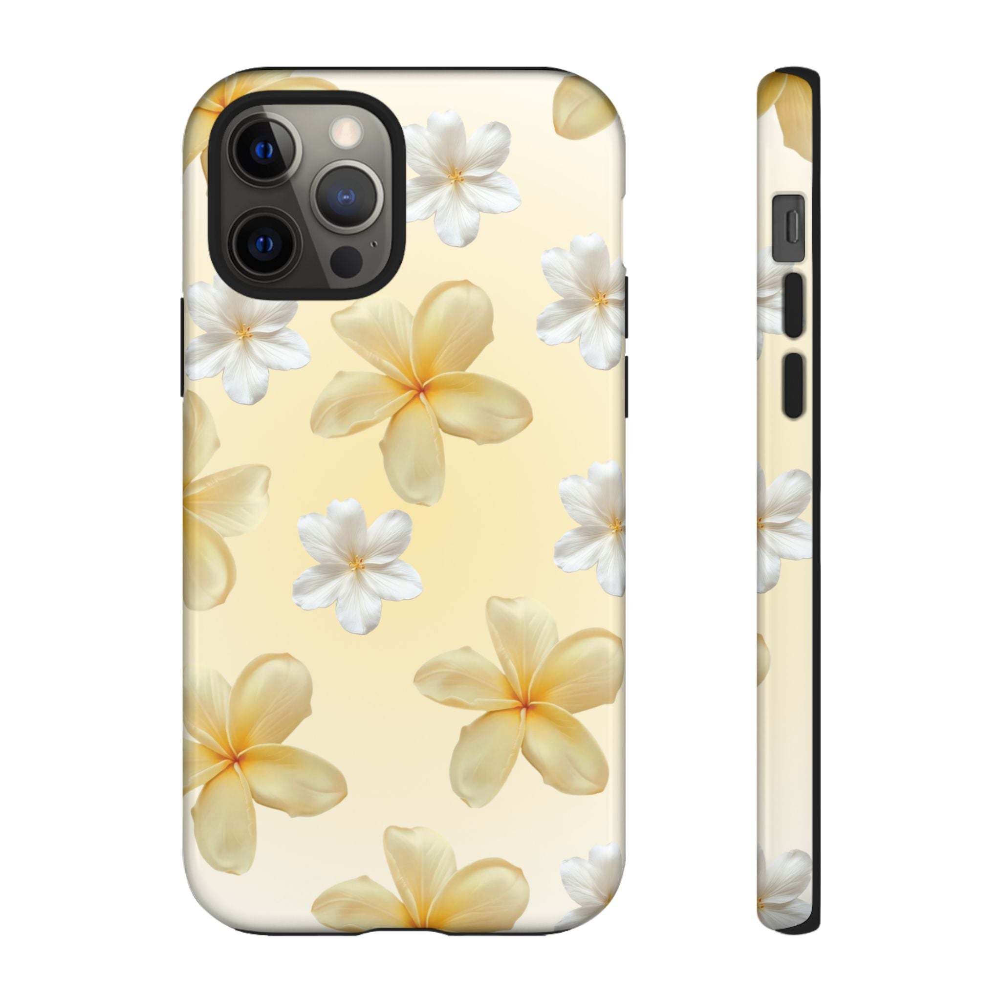Plumeria Floral Tough Phone Case — Yellow Tropical Protection
