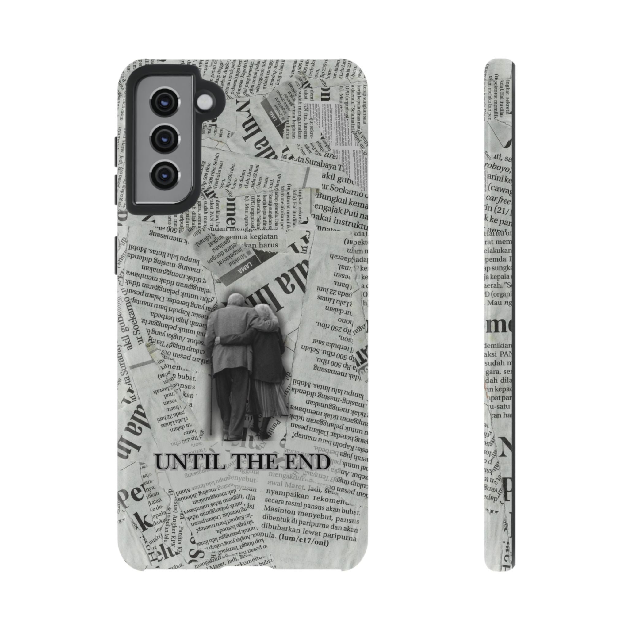 Until the End Newspaper Collage Phone Case