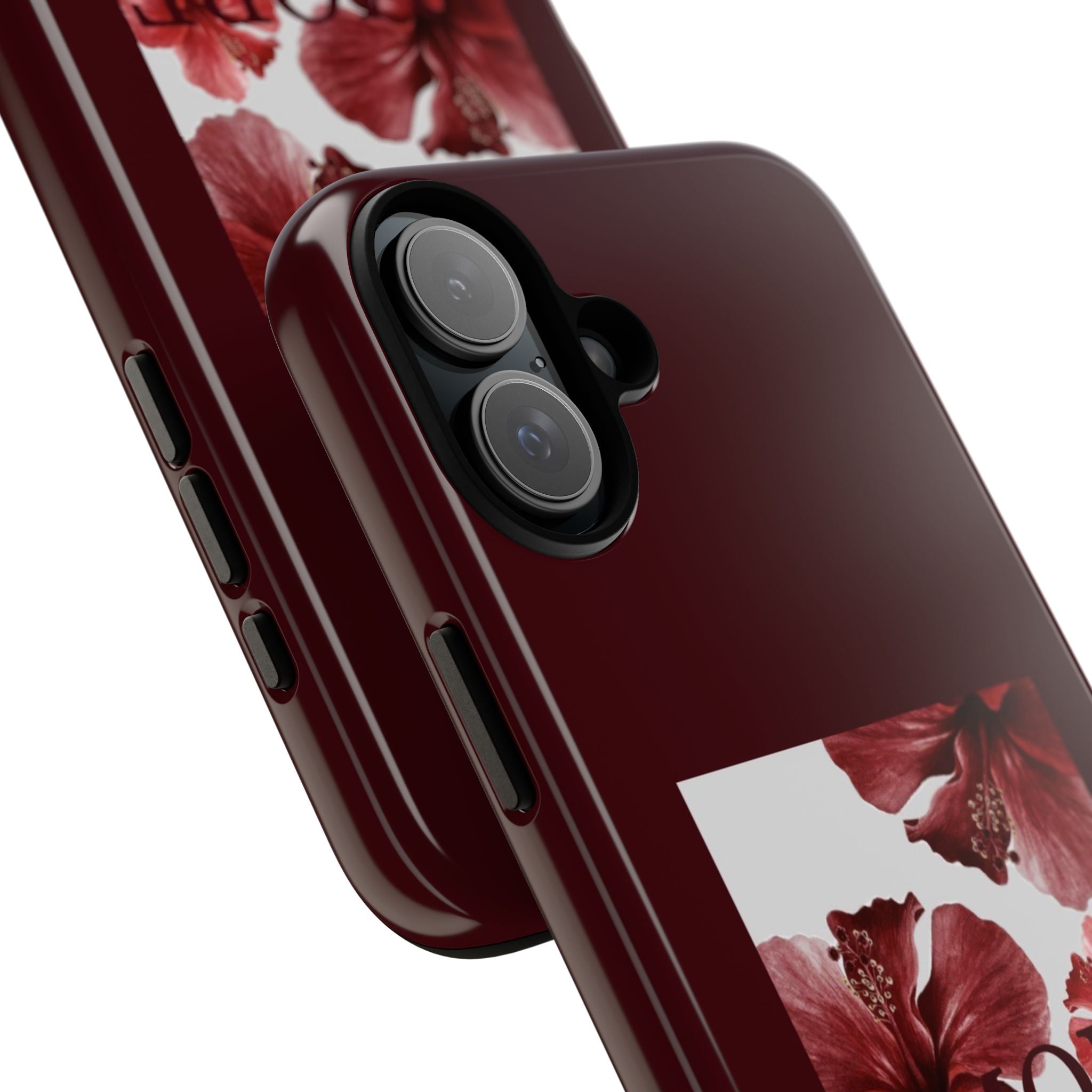 Amore Floral Phone Case — Burgundy Tough Protective Cover