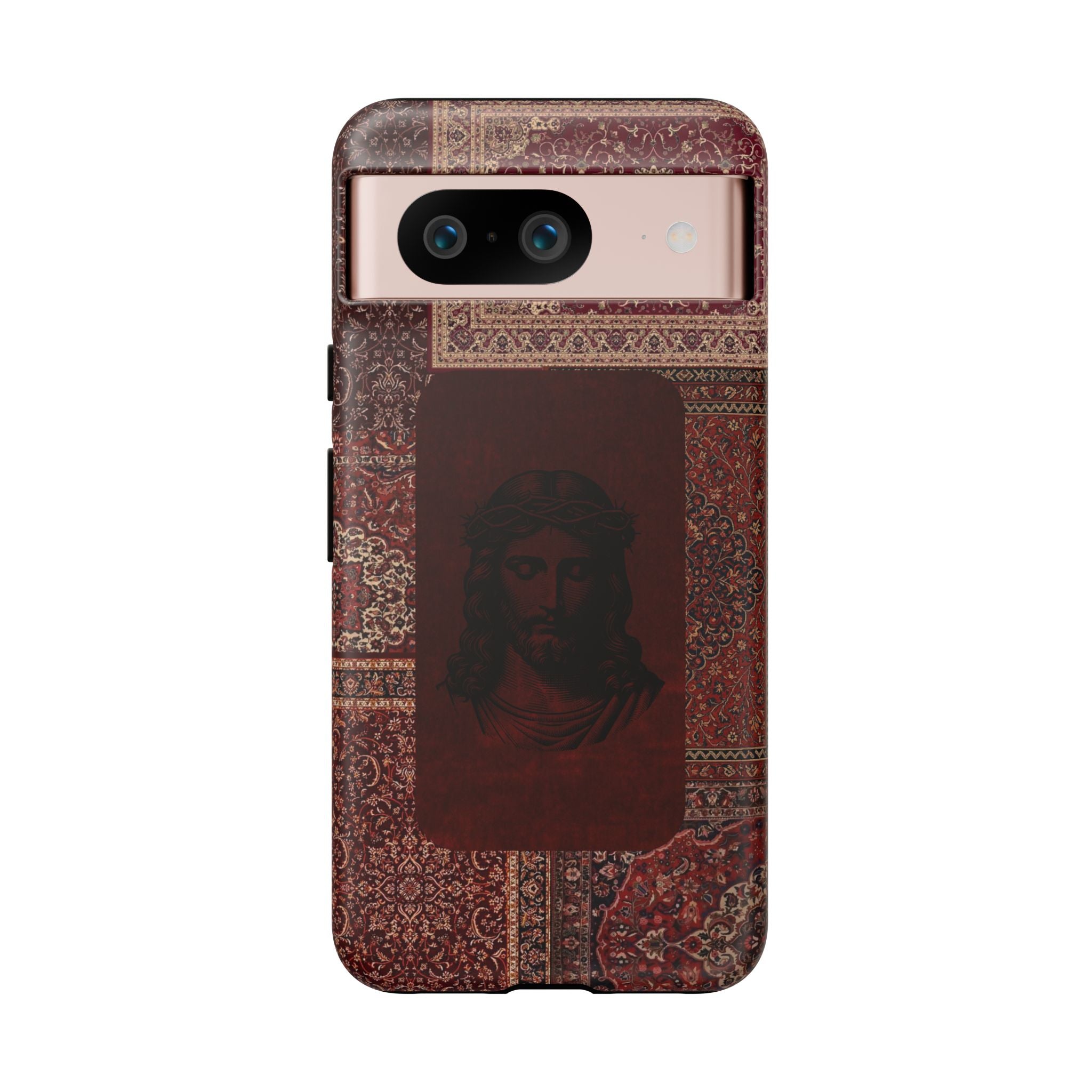 Religious Vintage Rug Phone Case — Jesus Portrait Tough Case