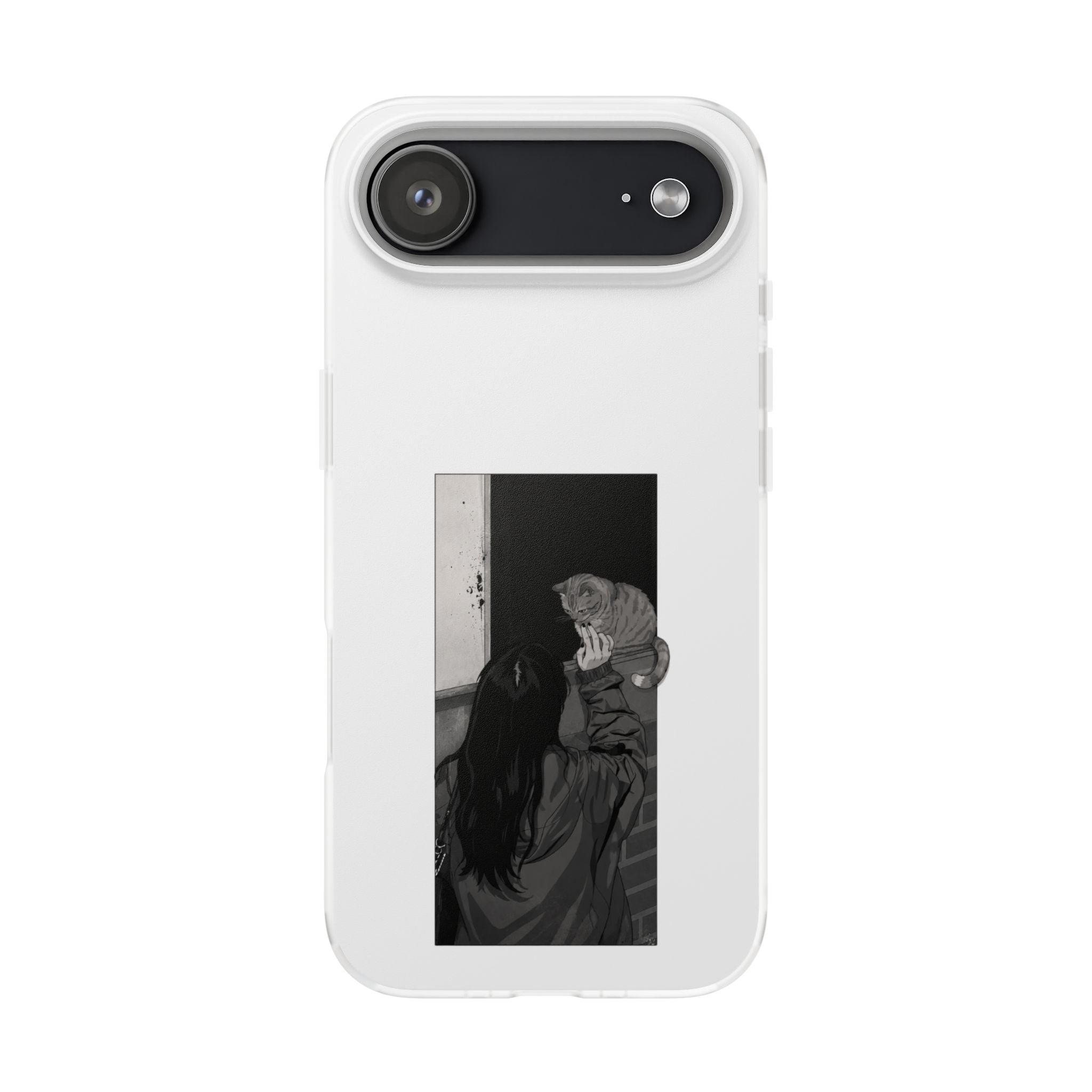 Black & White Cat Window Art Flexi Case